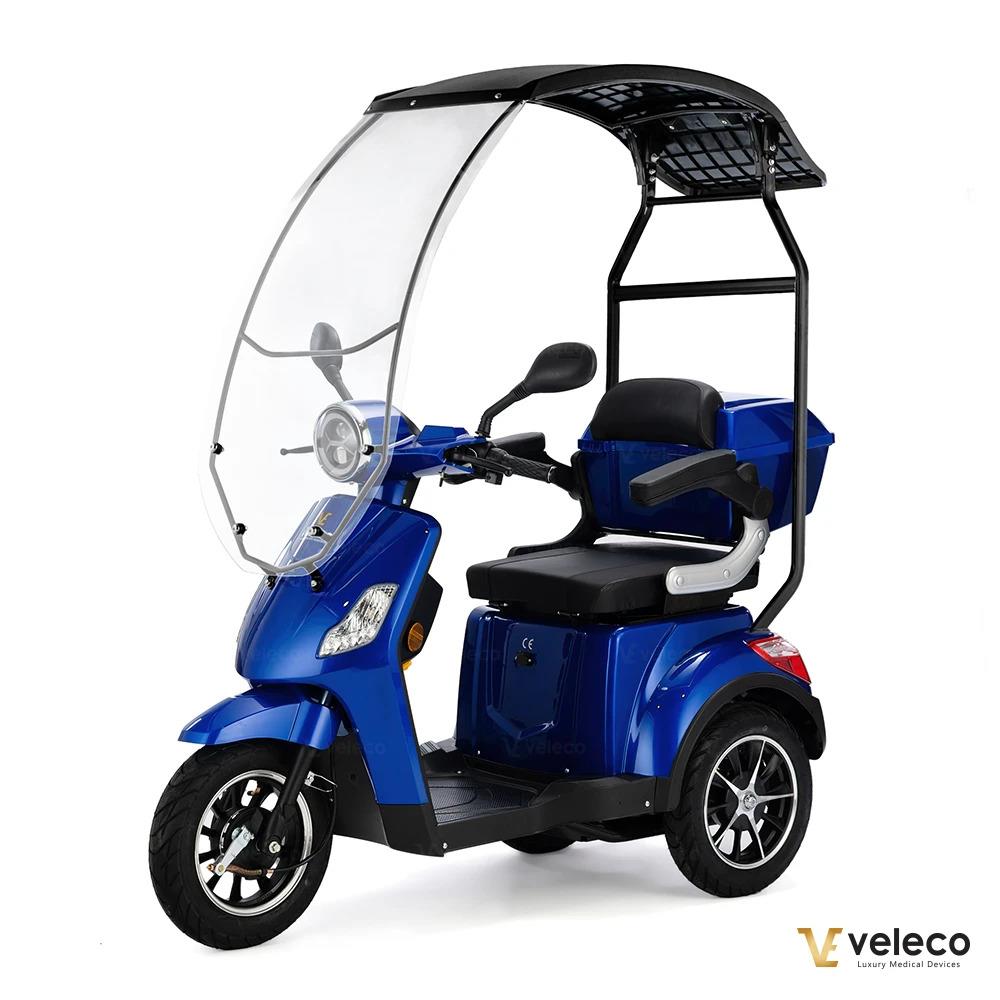 VELECO DRACO Mobile per anziani a 3 ruote con tetto, scooter elettrico, veicolo per anziani - Foto 9 di 56