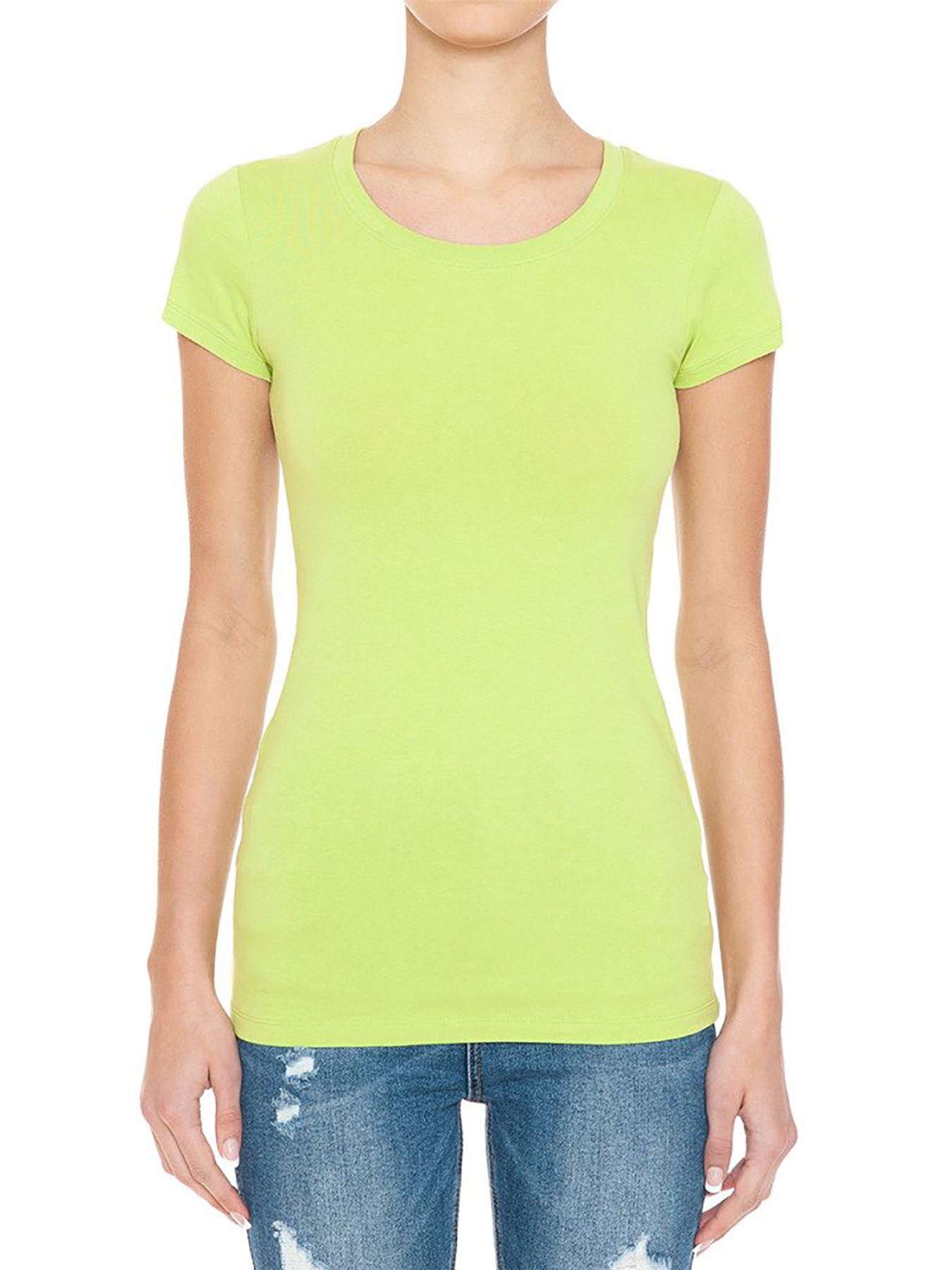 Crew Neck Short Sleeve Basic Top Shirts - Picture 2 of 21