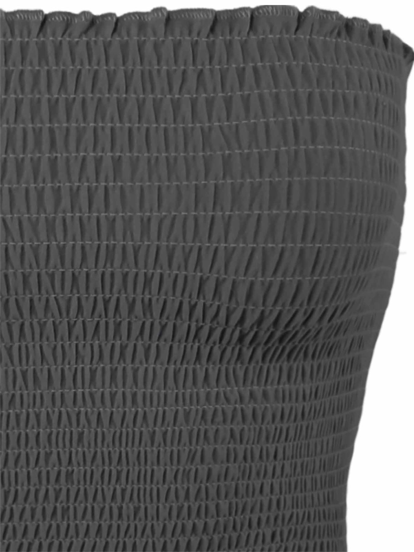 Sexy Fitted Strapless Cotton Smocked Tube Crop Tops - Picture 40 of 116