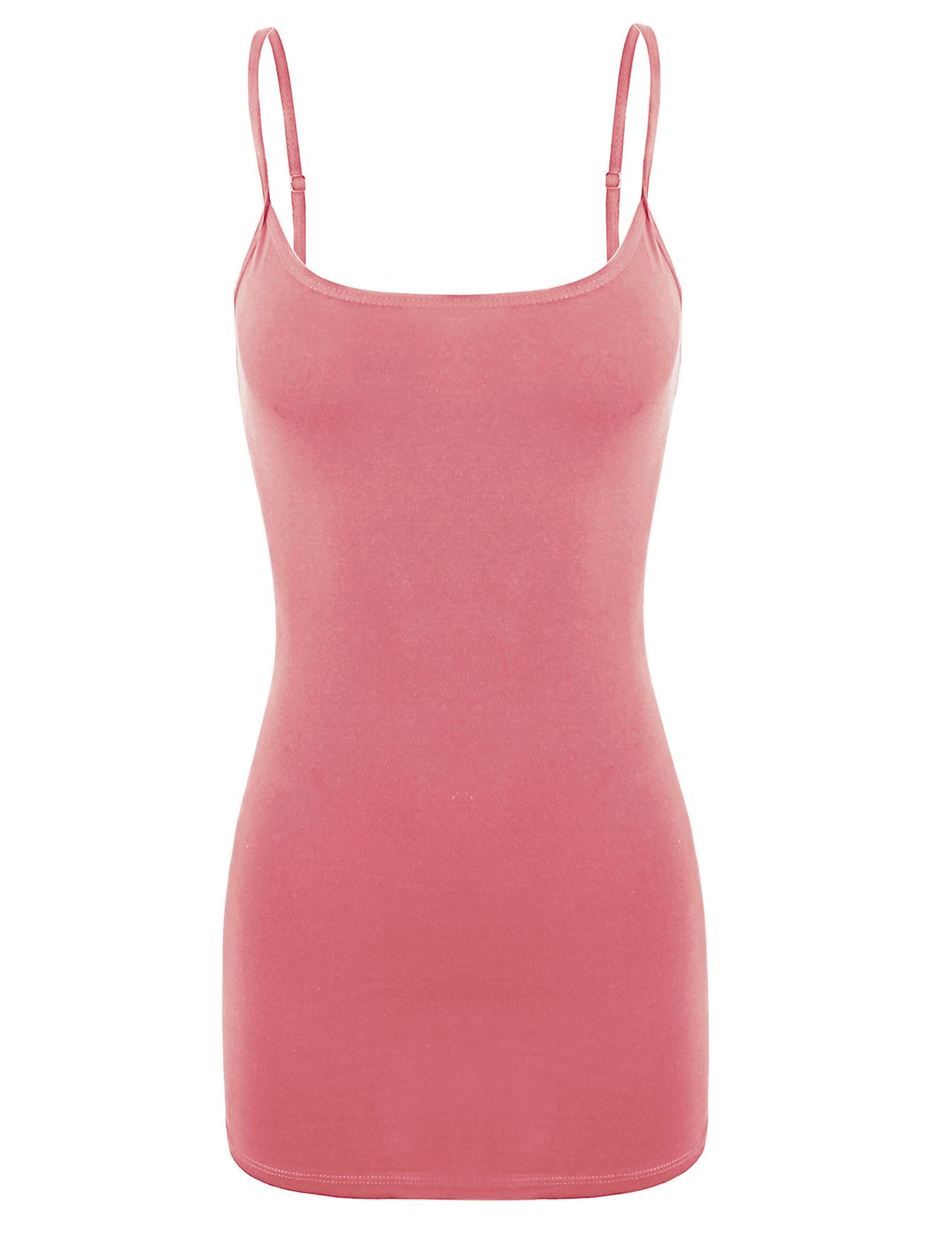 Basic Long Line Adjustable Spaghetti Strap Cami Tank Tops - Picture 34 of 150