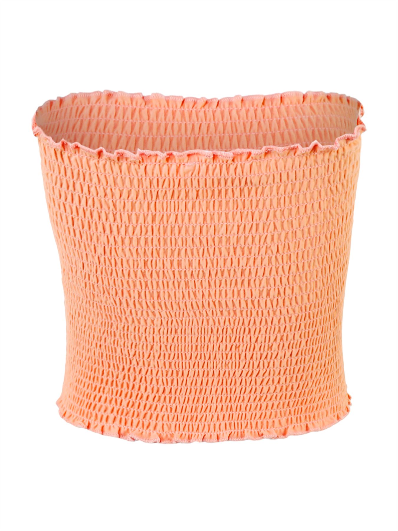 Sexy Fitted Strapless Cotton Smocked Tube Crop Tops - Picture 96 of 116