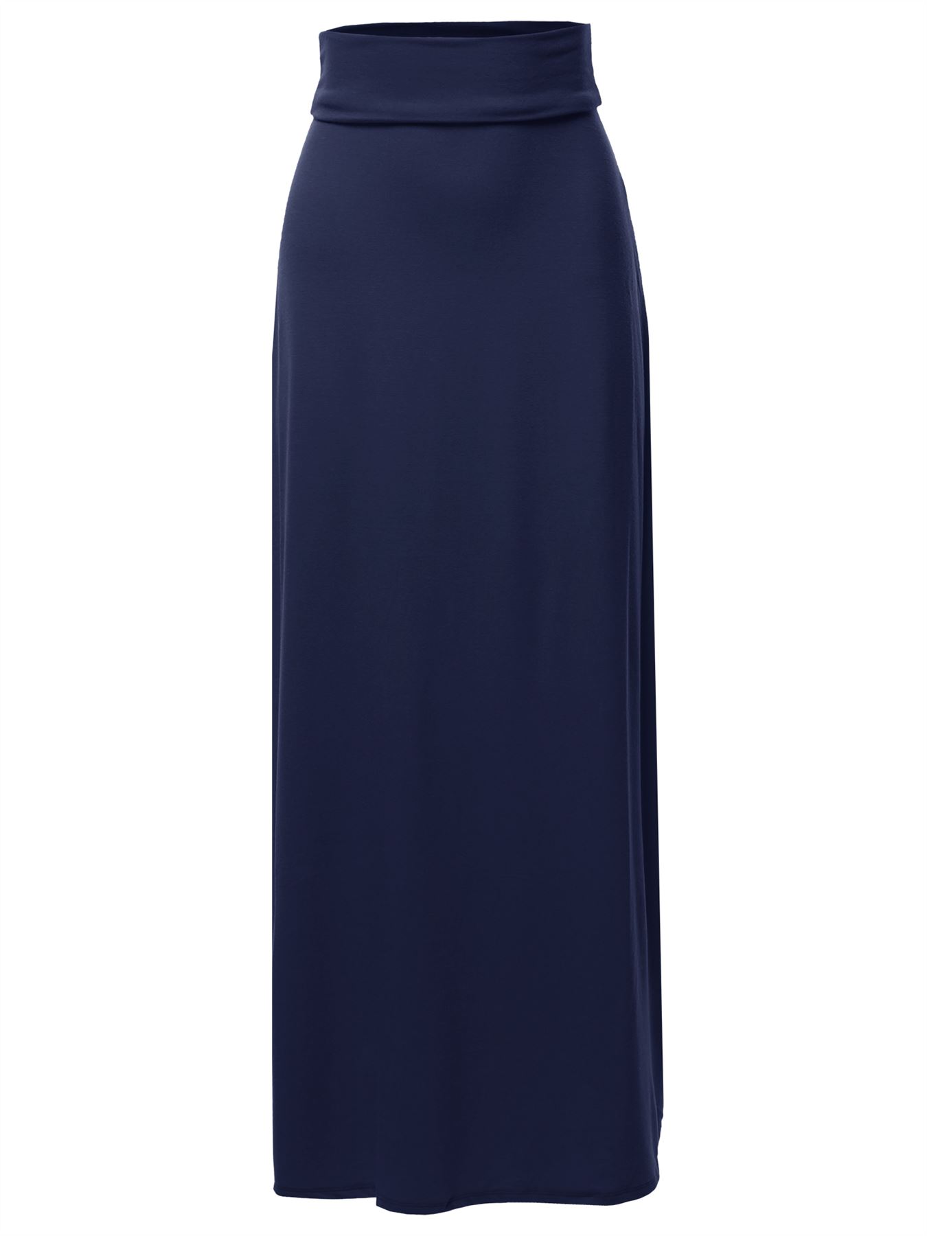 Basic Foldable High Waist Floor Length Maxi Skirts - Picture 31 of 33