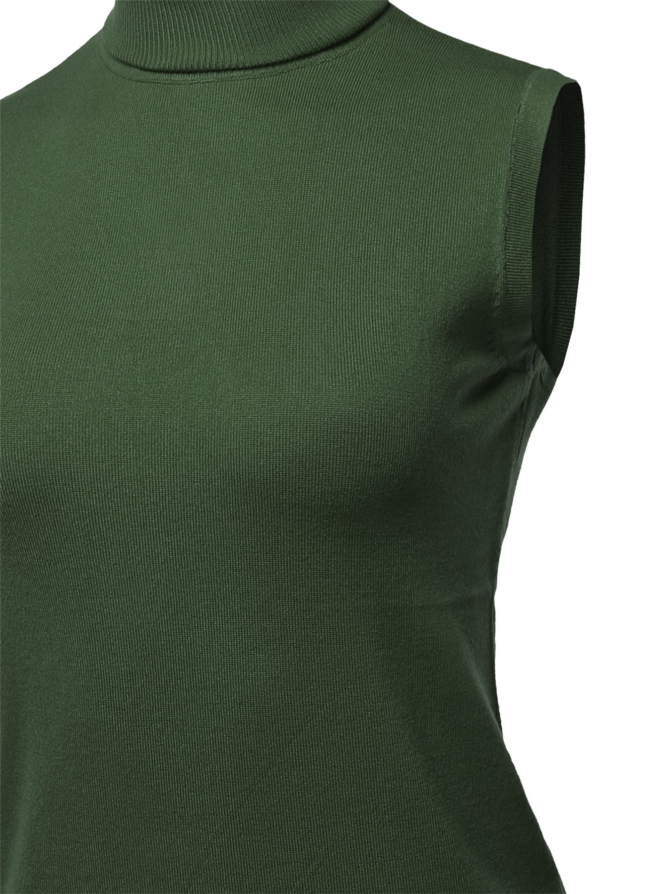 Top de suéter sin mangas cuello de tortuga viscosa - Imagen 55 de 67