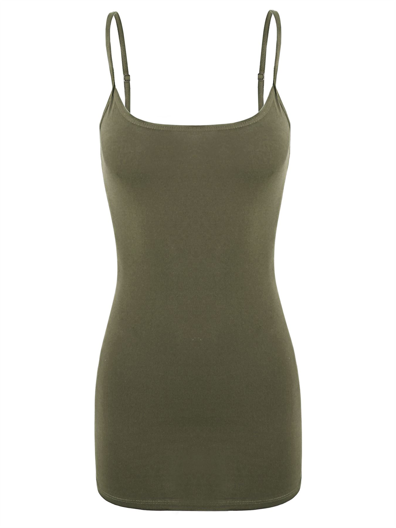 Basic Long Line Adjustable Spaghetti Strap Cami Tank Tops - Picture 82 of 150