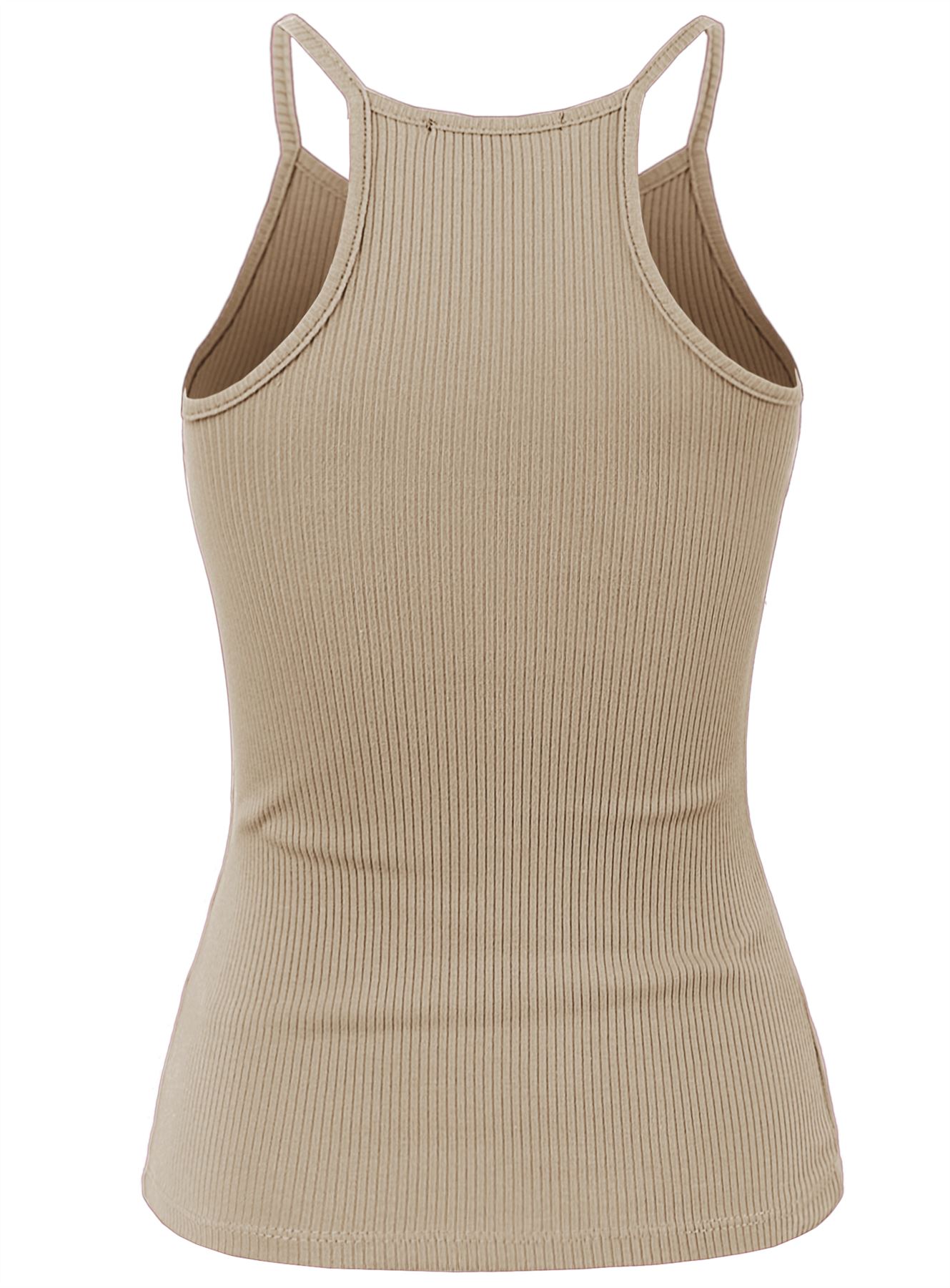 Ribbed High Square Halter Neck Racerback Cami Top - Picture 52 of 120