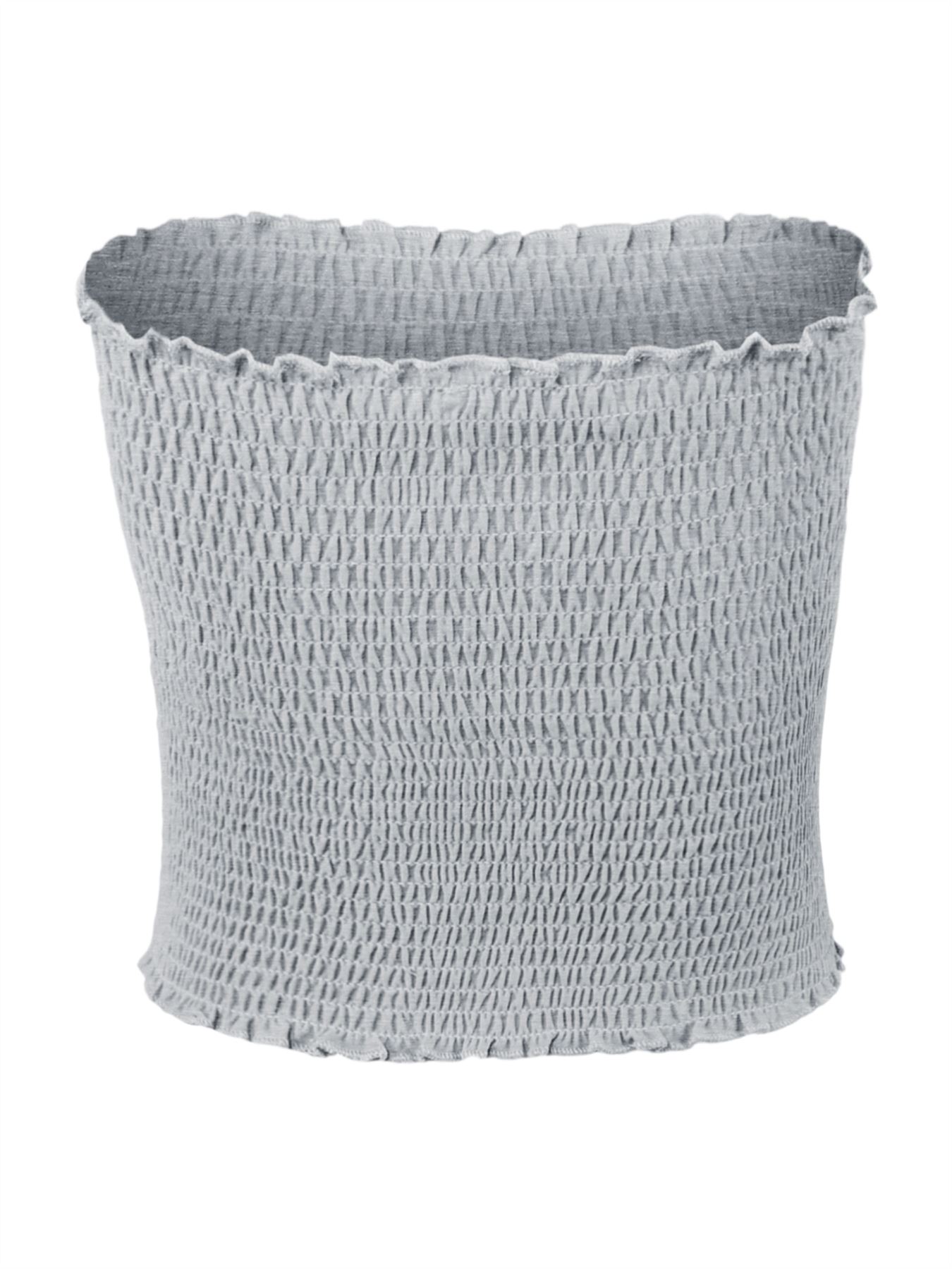 Sexy Fitted Strapless Cotton Smocked Tube Crop Tops - Picture 62 of 116