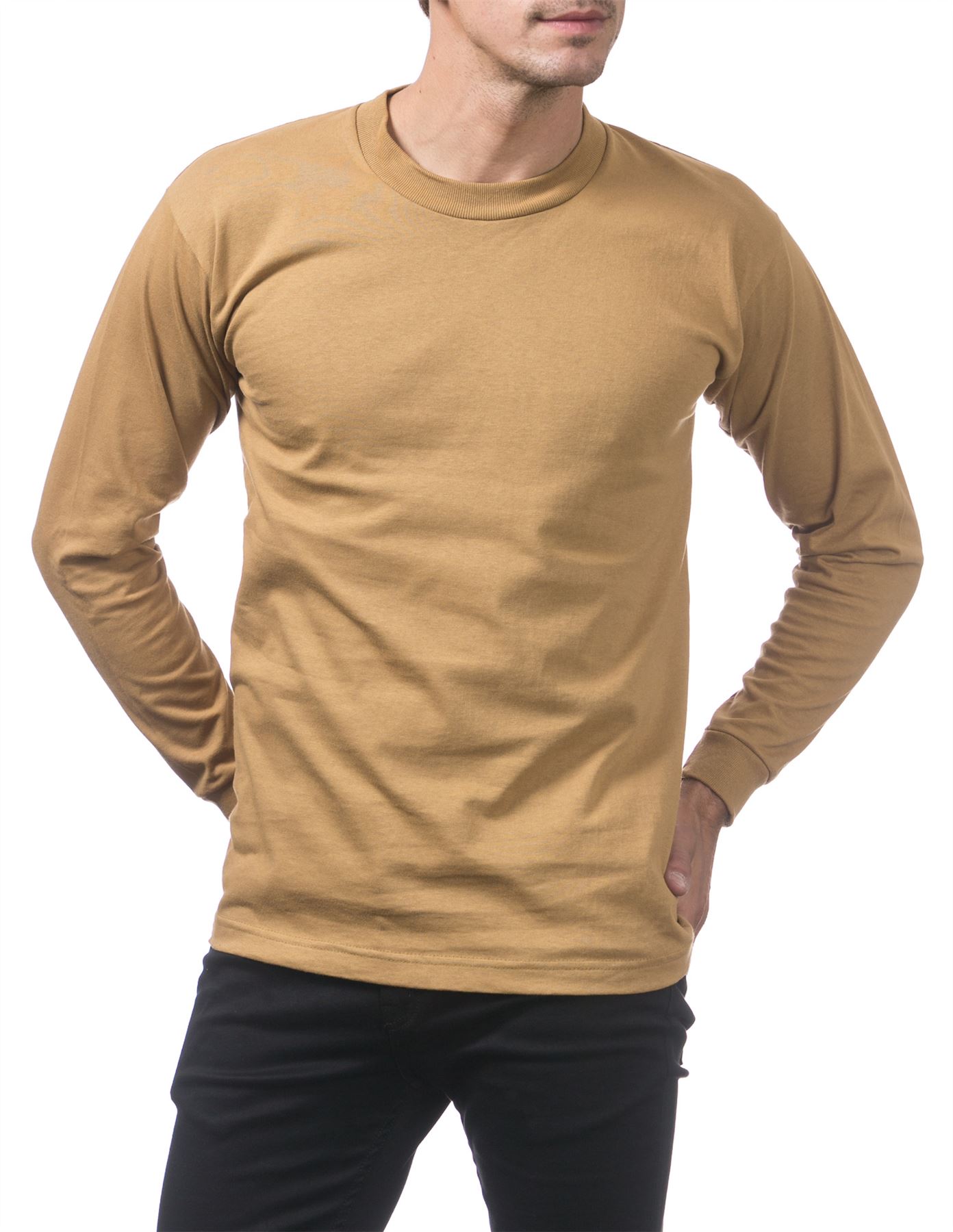 Pro Club Heavyweight Cotton Long Sleeve Crew Neck T-shirt - Picture 57 of 90