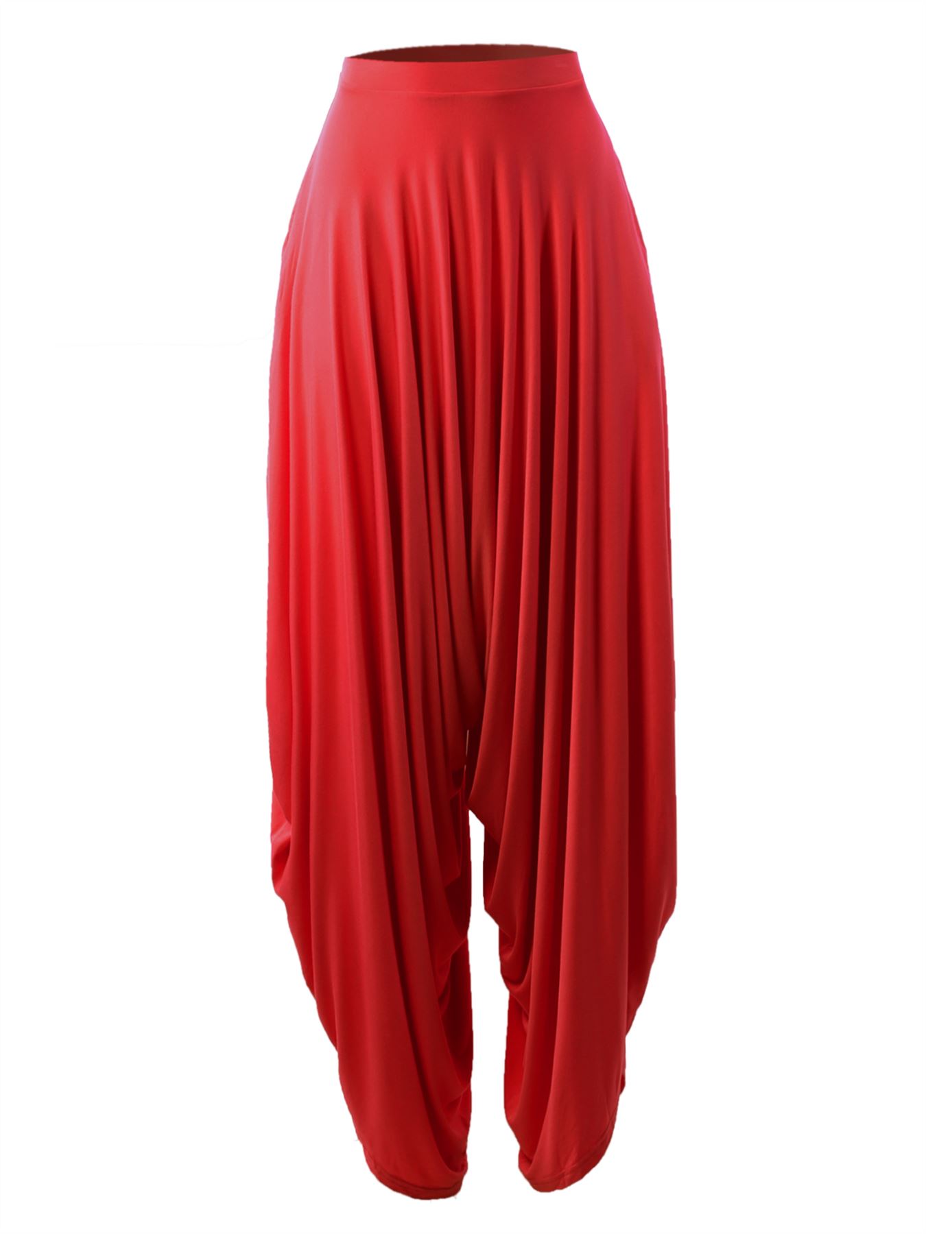 Baggy Elastic Waist Wide Leg Pockets Harem Pants - Picture 5 of 6