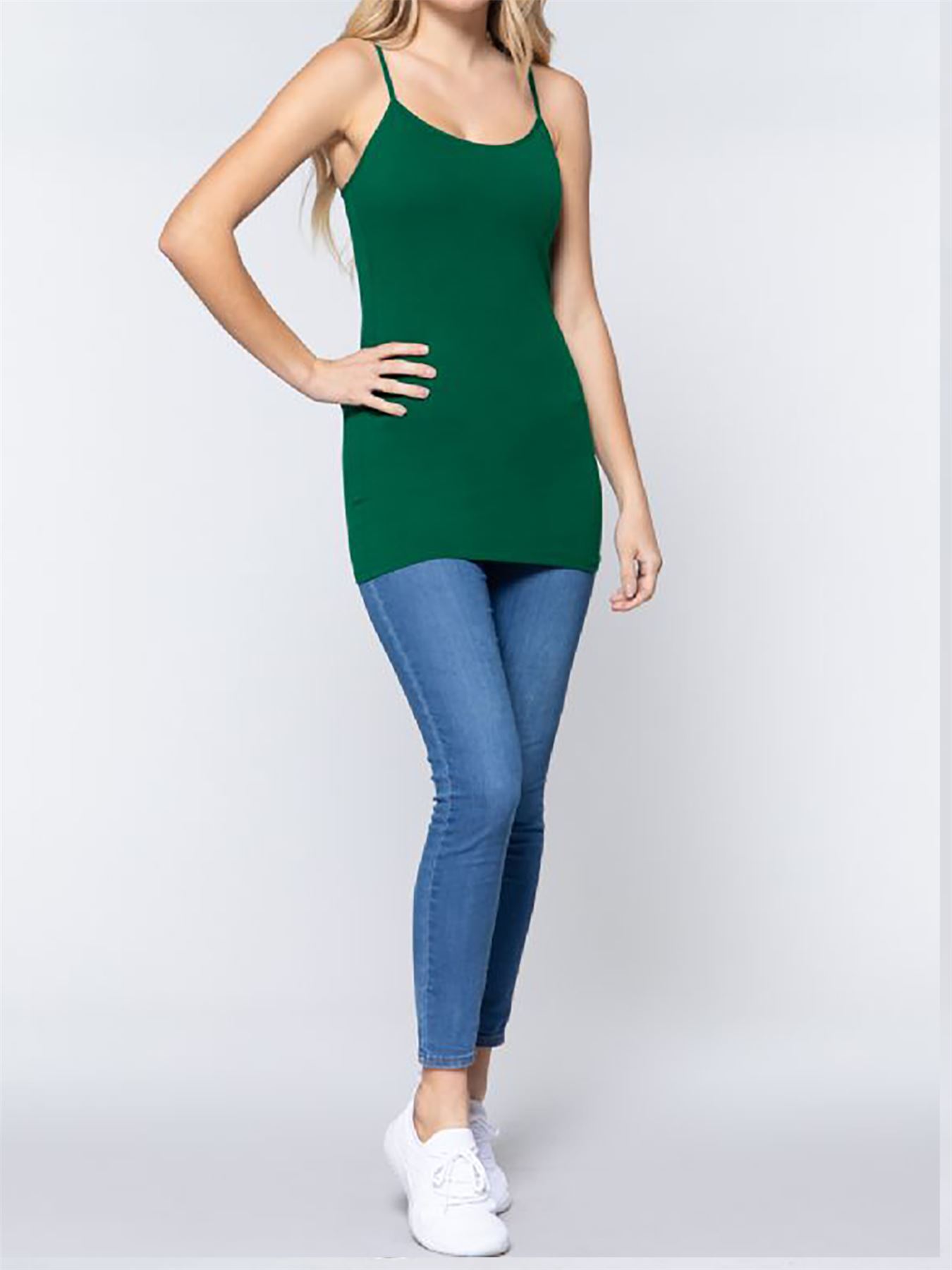 Basic Long Line Adjustable Spaghetti Strap Cami Tank Tops - Picture 93 of 150