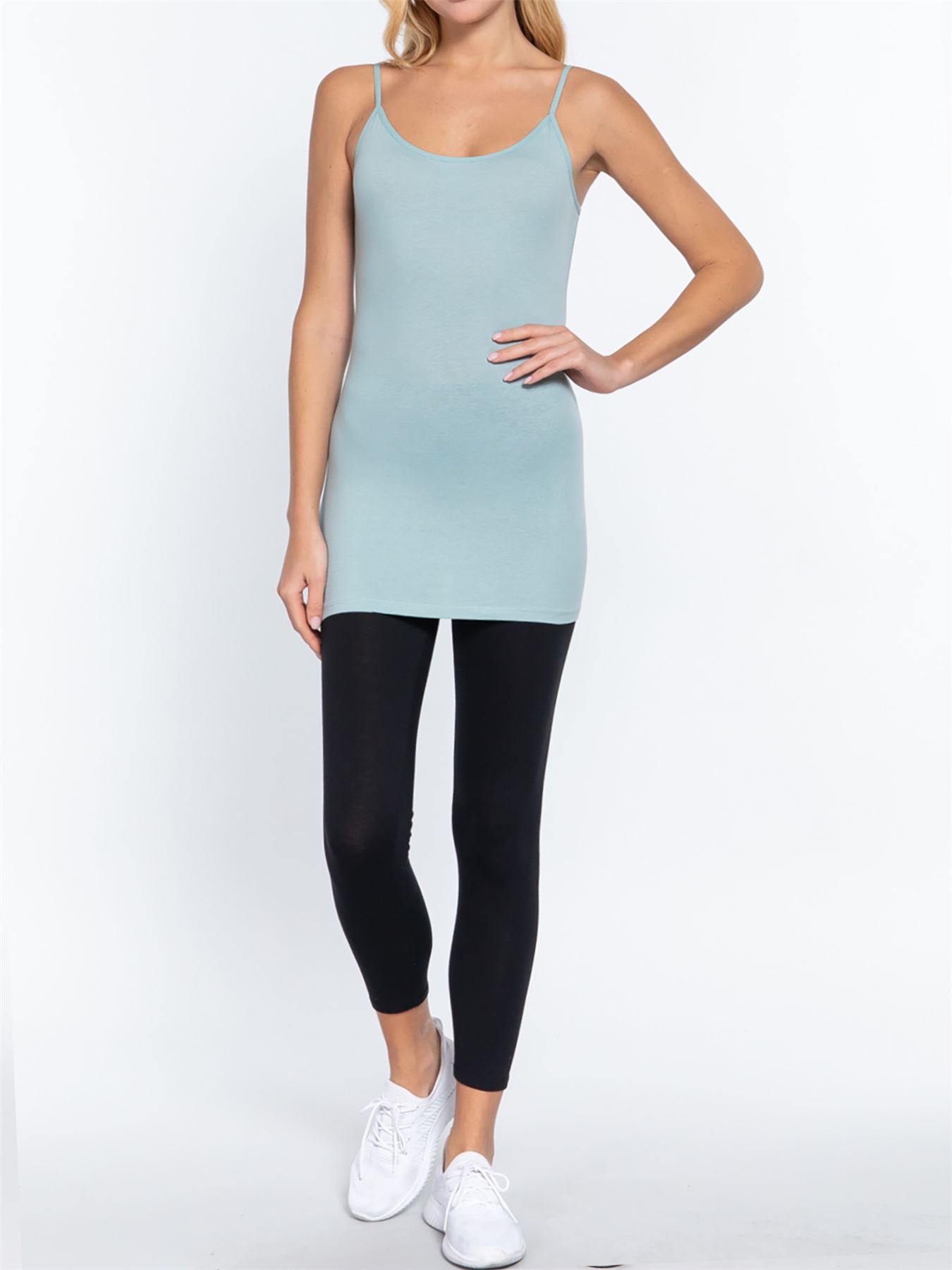 Basic Long Line Adjustable Spaghetti Strap Cami Tank Tops - Picture 109 of 150