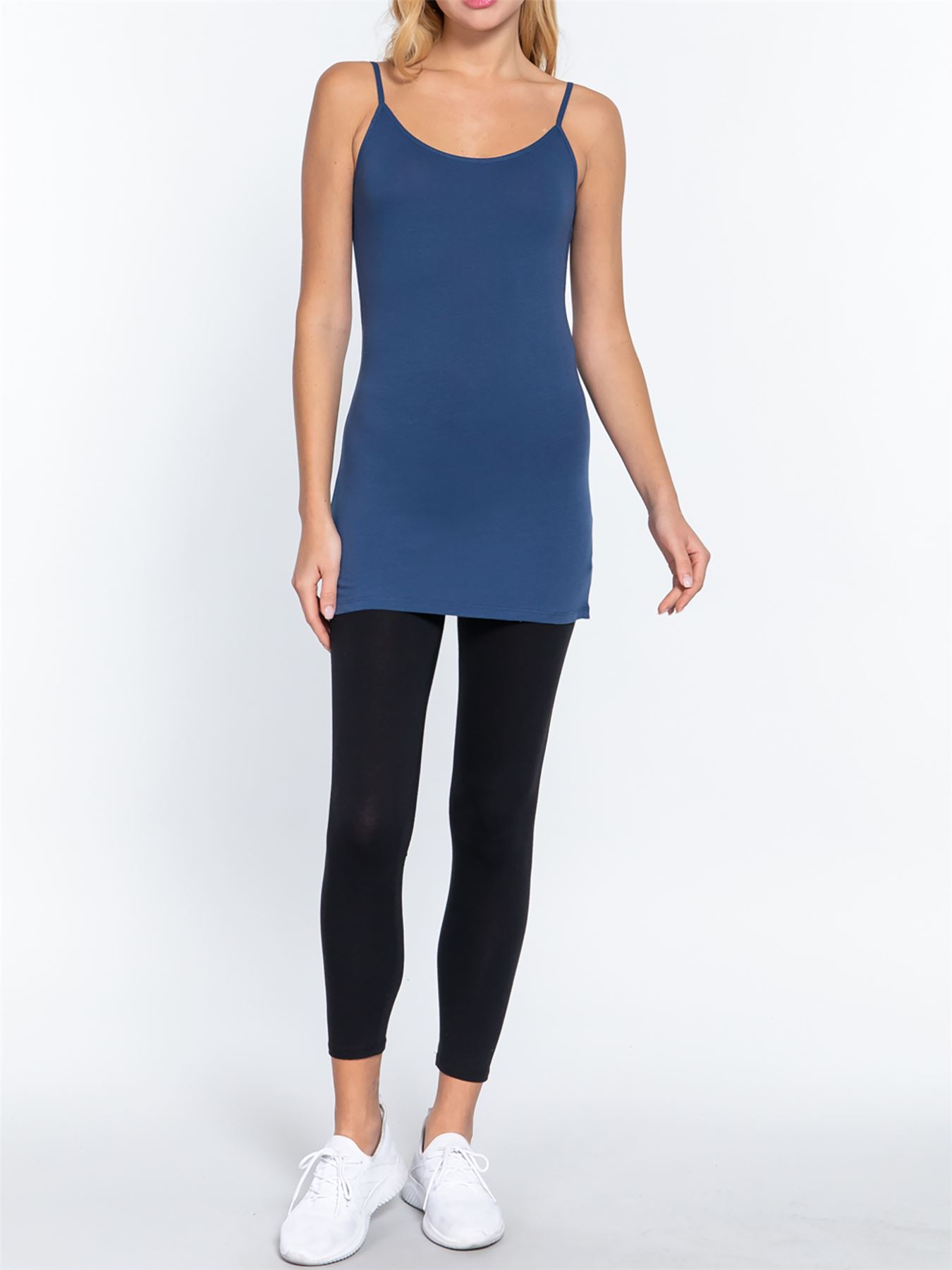 Basic Long Line Adjustable Spaghetti Strap Cami Tank Tops - Picture 65 of 150