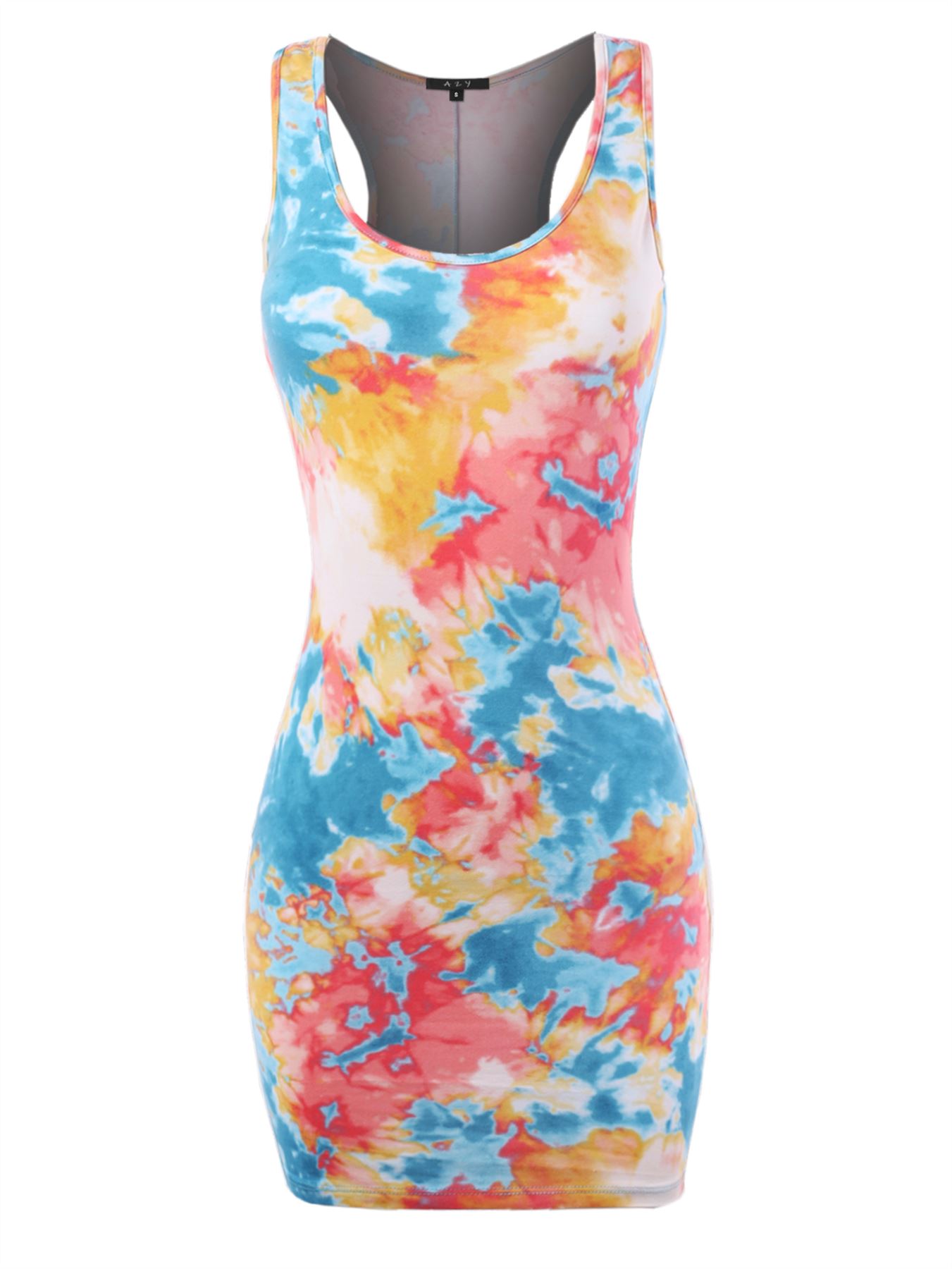 Scoop Neck Racerback Sleeveless Bodycon Dress - Picture 9 of 9