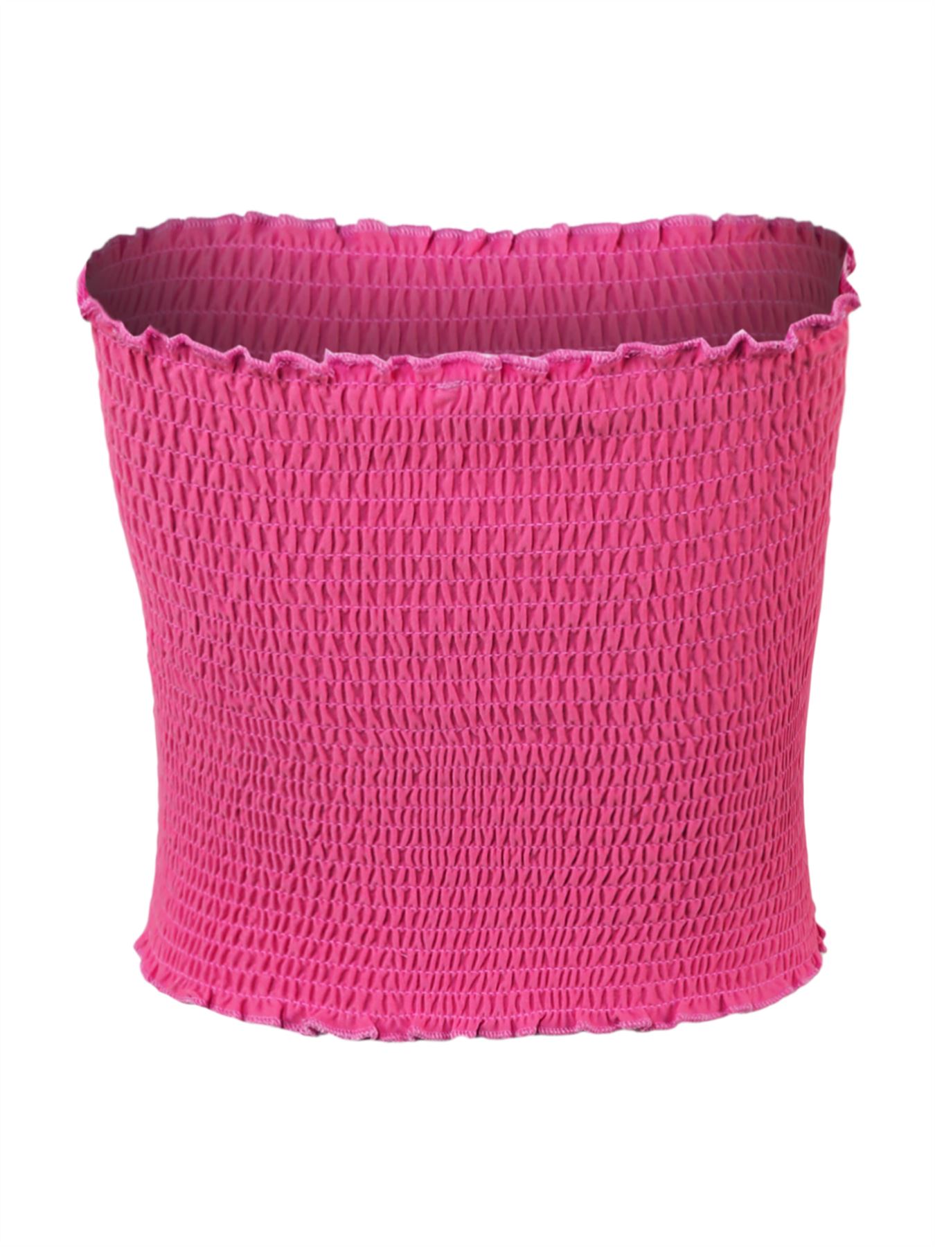 Sexy Fitted Strapless Cotton Smocked Tube Crop Tops - Picture 66 of 116