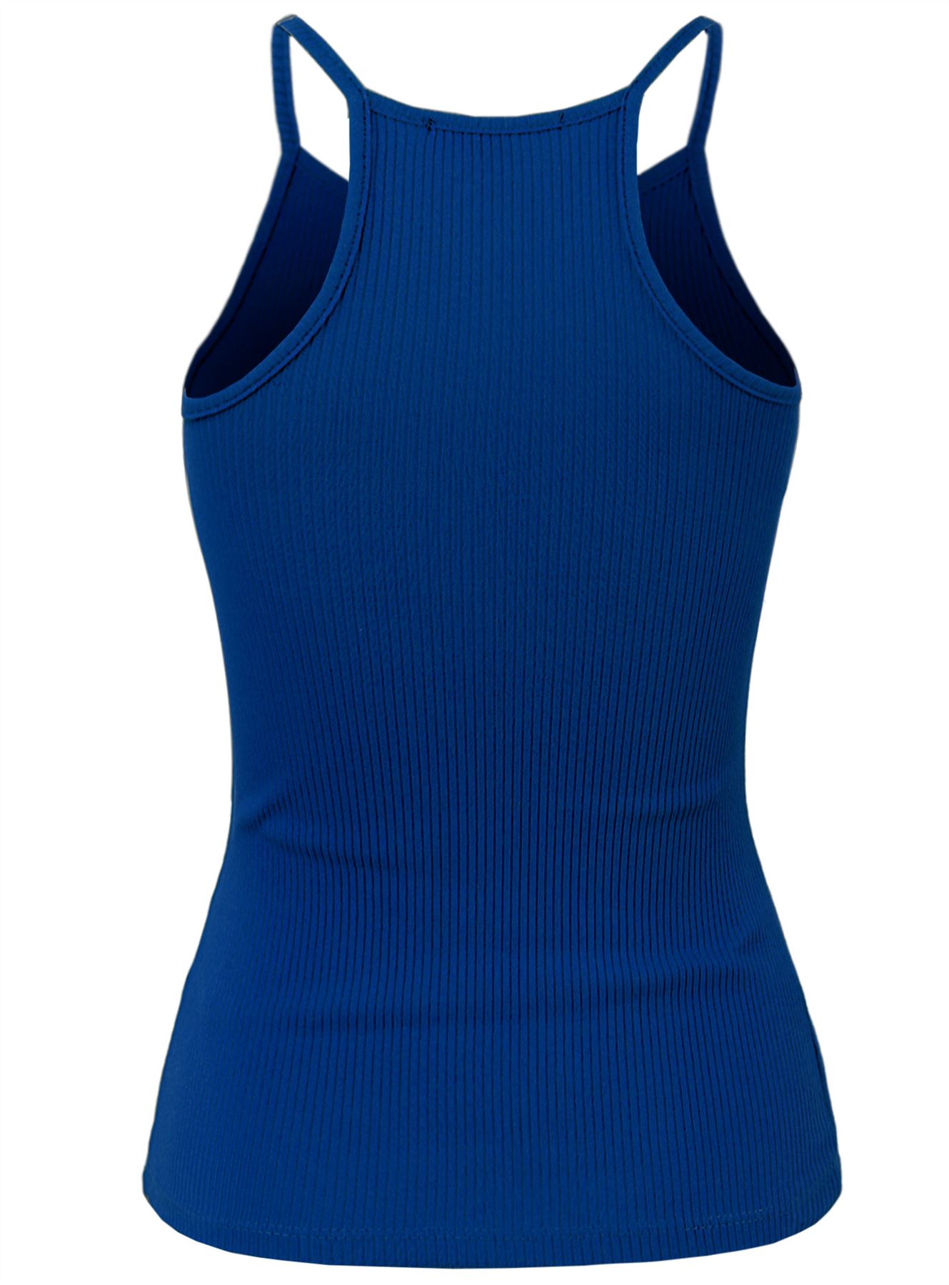 Ribbed High Square Halter Neck Racerback Cami Top - Picture 100 of 120