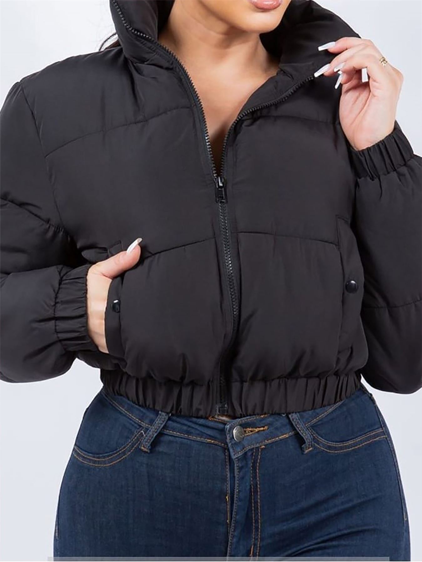 Chaqueta tampón con cremallera recortada - Imagen 5 de 37