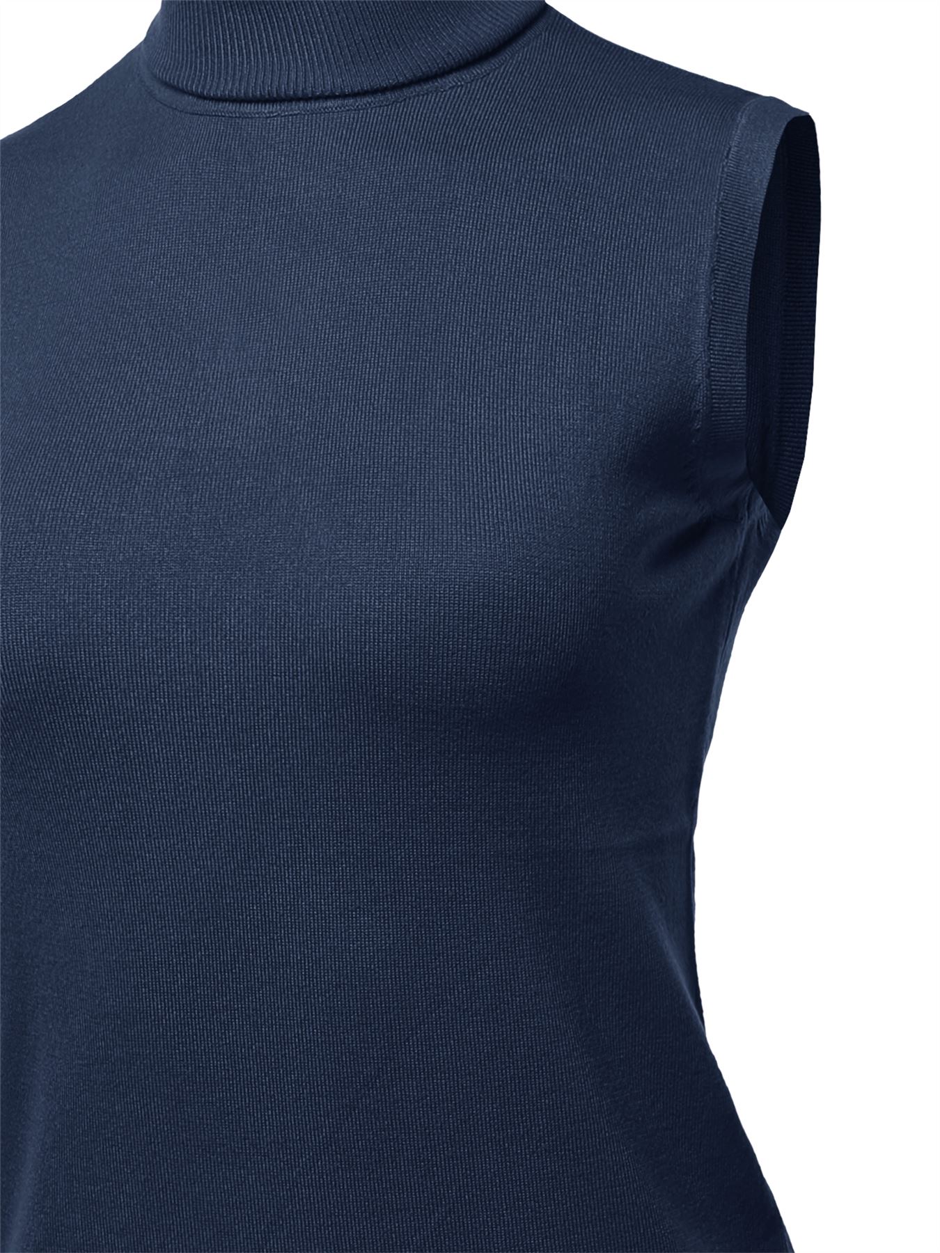 Top de suéter sin mangas cuello de tortuga viscosa - Imagen 51 de 67