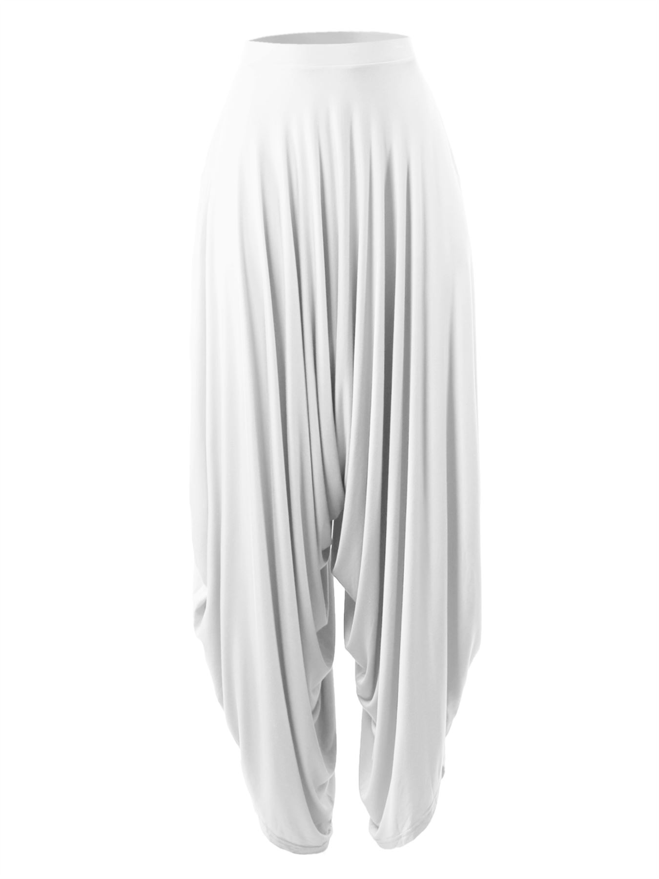 Baggy Elastic Waist Wide Leg Pockets Harem Pants - Picture 6 of 6