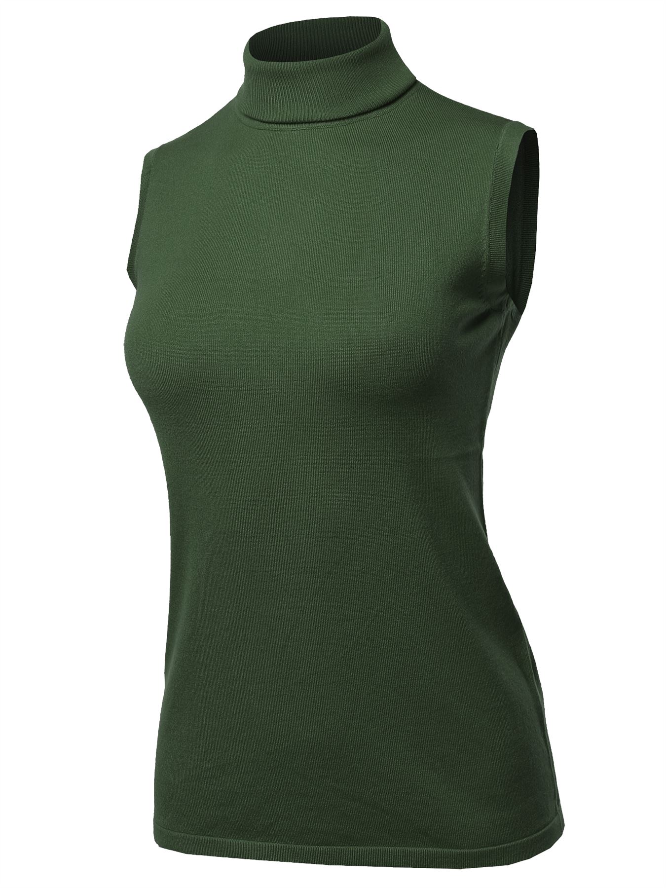 Top de suéter sin mangas cuello de tortuga viscosa - Imagen 52 de 67