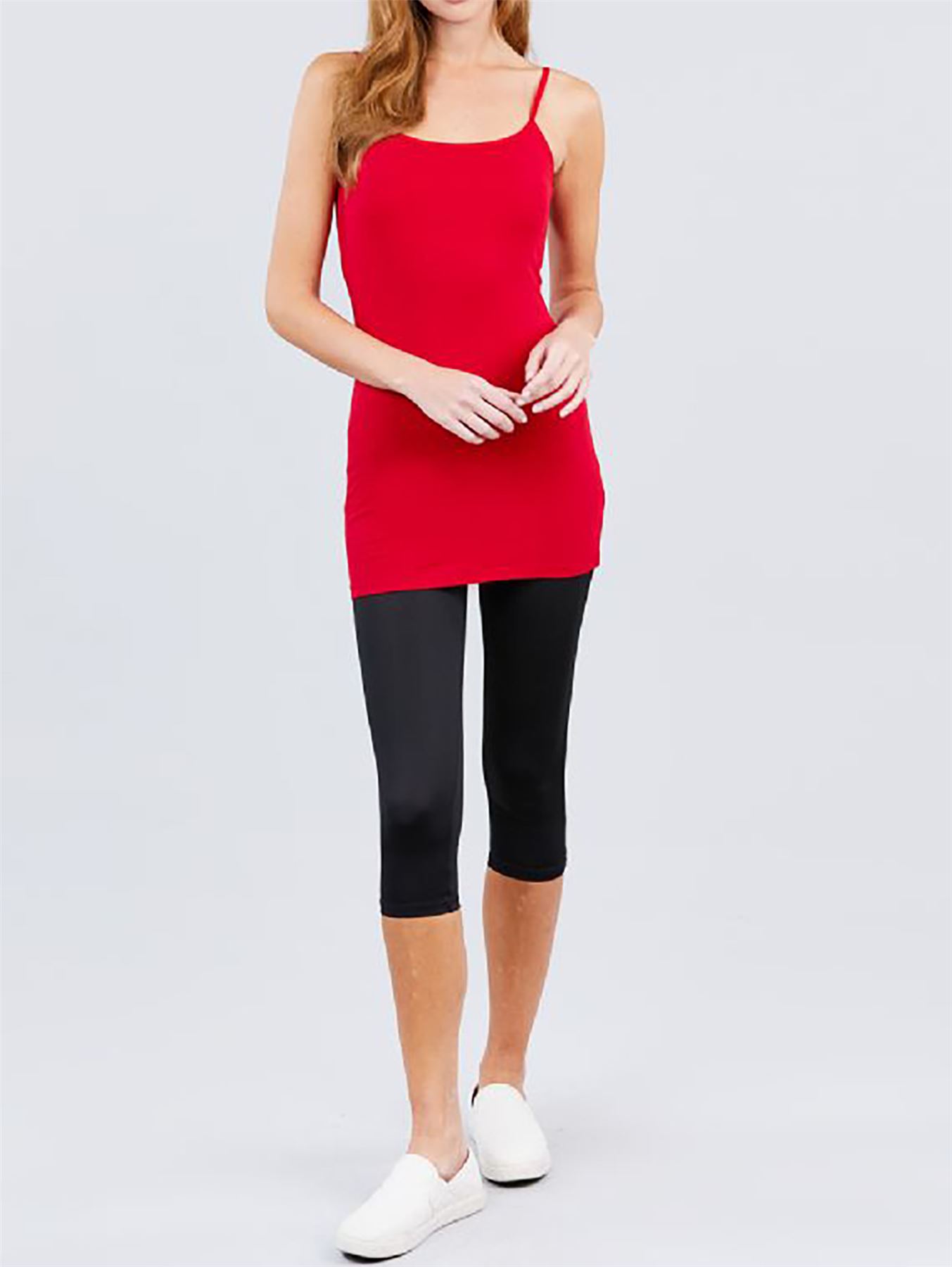 Basic Long Line Adjustable Spaghetti Strap Cami Tank Tops - Picture 13 of 150