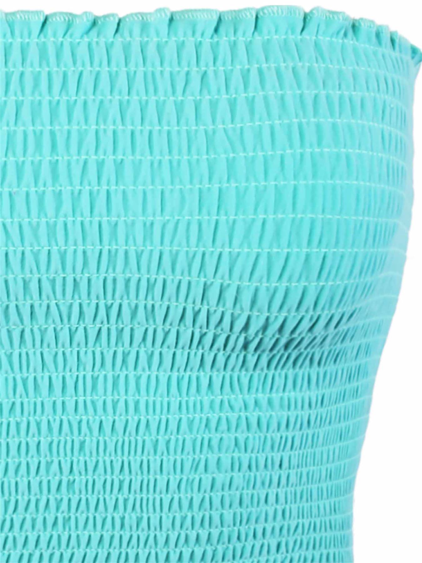 Sexy Fitted Strapless Cotton Smocked Tube Crop Tops - Picture 85 of 116