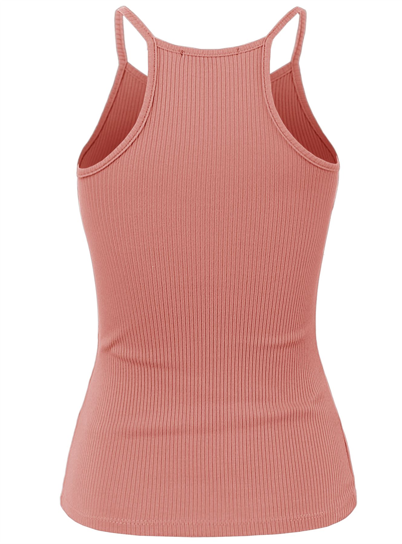 Ribbed High Square Halter Neck Racerback Cami Top - Picture 70 of 120