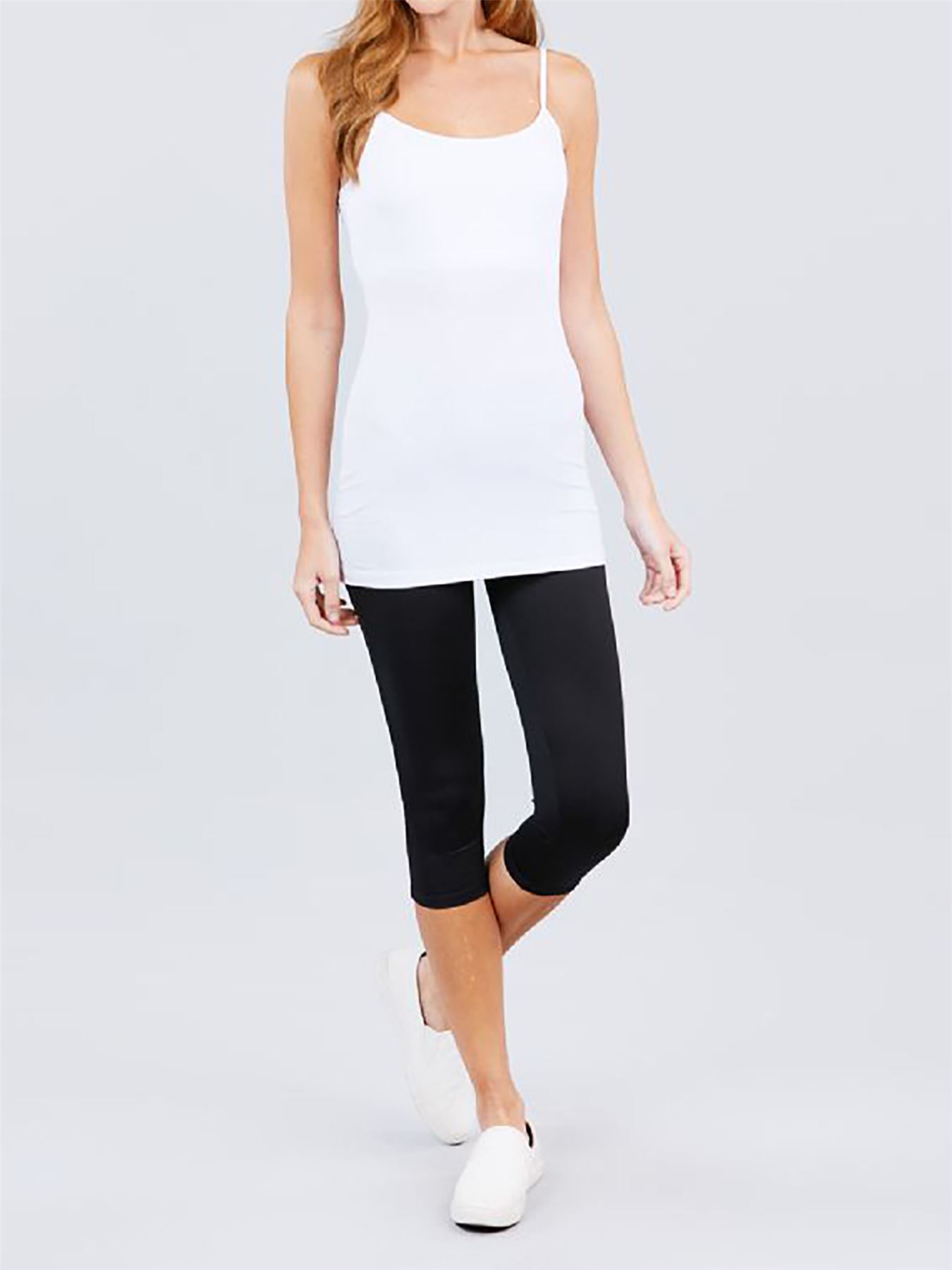 Basic Long Line Adjustable Spaghetti Strap Cami Tank Tops - Picture 146 of 150