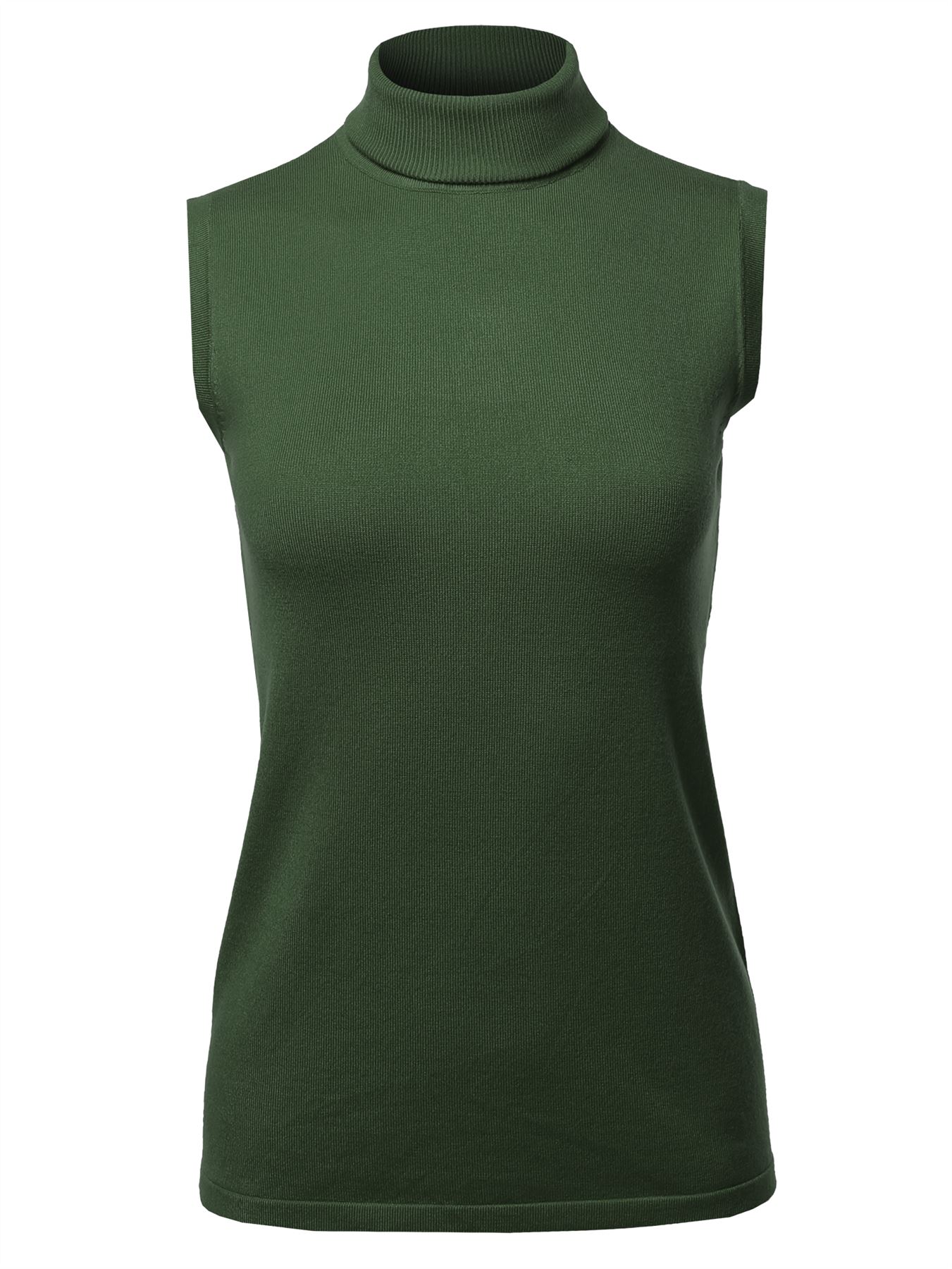 Top de suéter sin mangas cuello de tortuga viscosa - Imagen 53 de 67