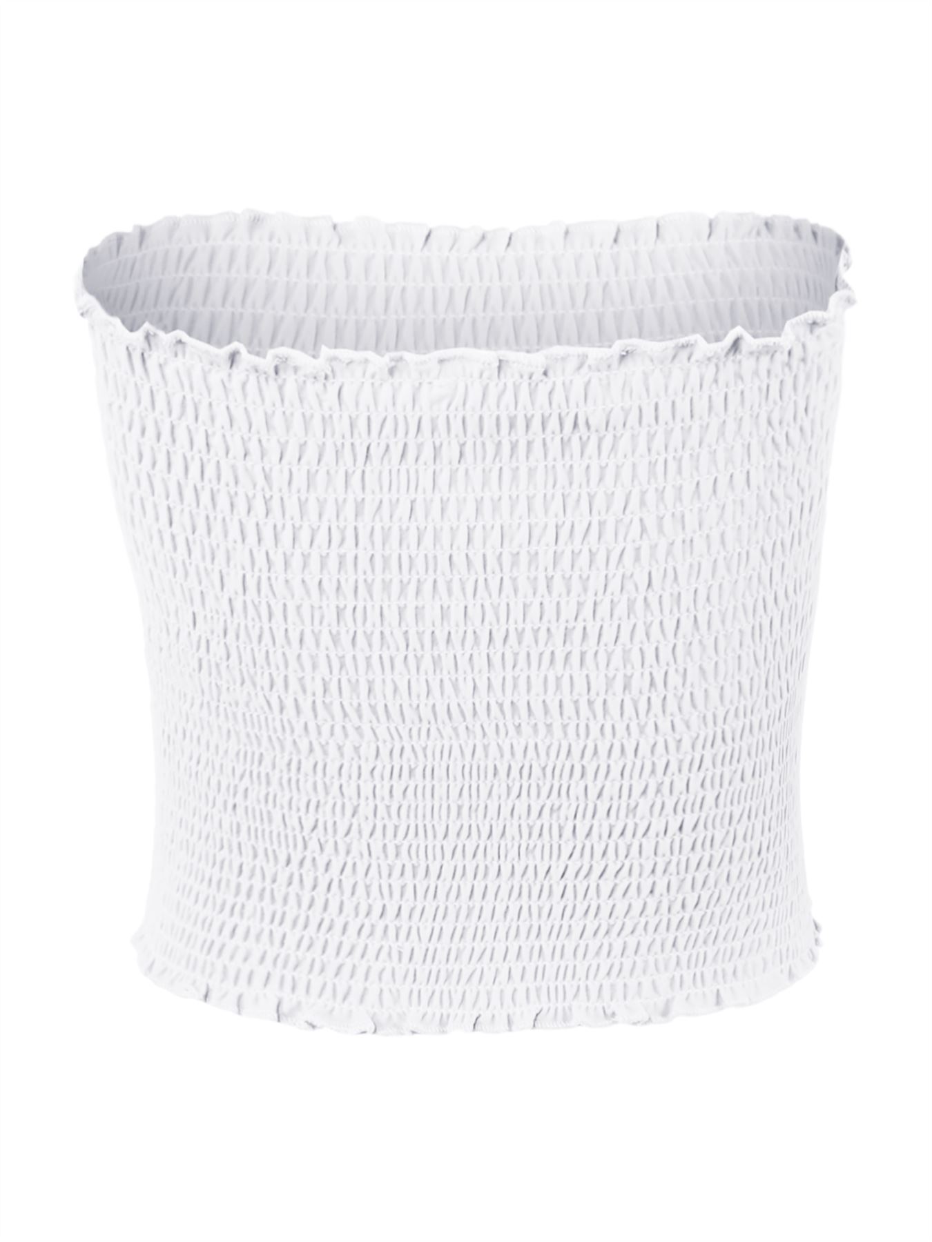Sexy Fitted Strapless Cotton Smocked Tube Crop Tops - Picture 112 of 116