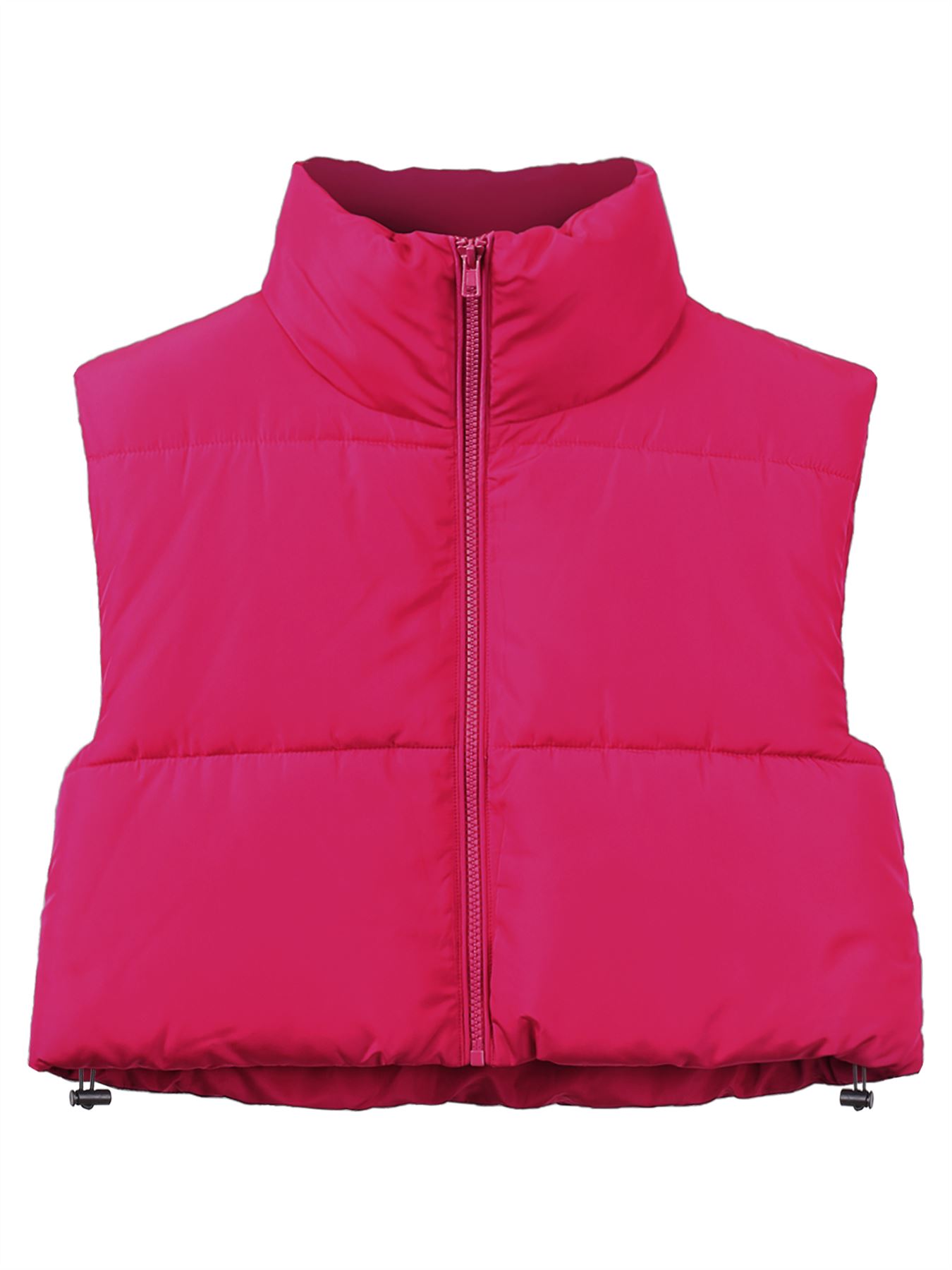 Crop Lightweight Sleeveless Warm Padded Outerwear Puffer Vest - Picture 18 of 41