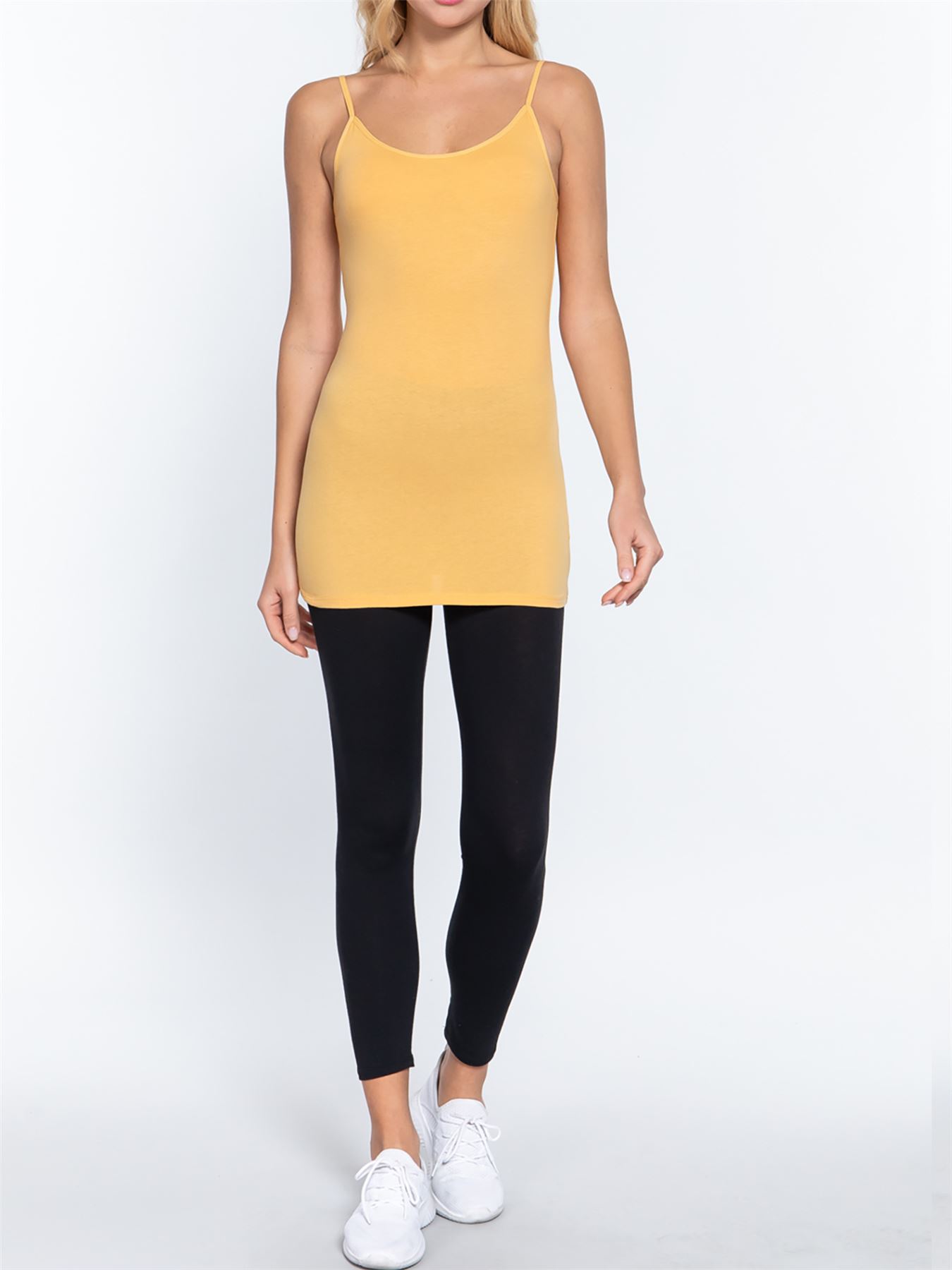 Basic Long Line Adjustable Spaghetti Strap Cami Tank Tops - Picture 150 of 150