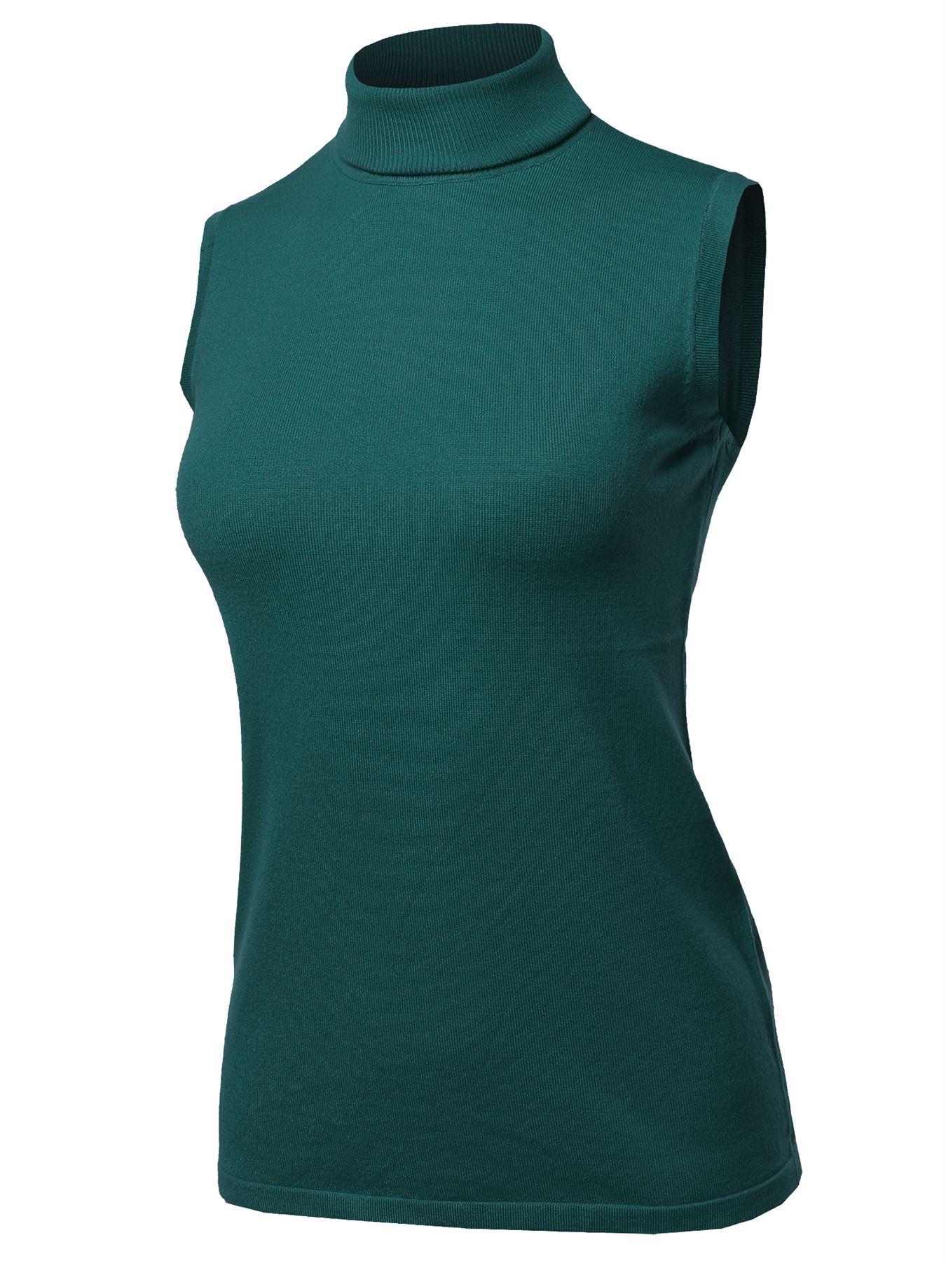 Top de suéter sin mangas cuello de tortuga viscosa - Imagen 64 de 67