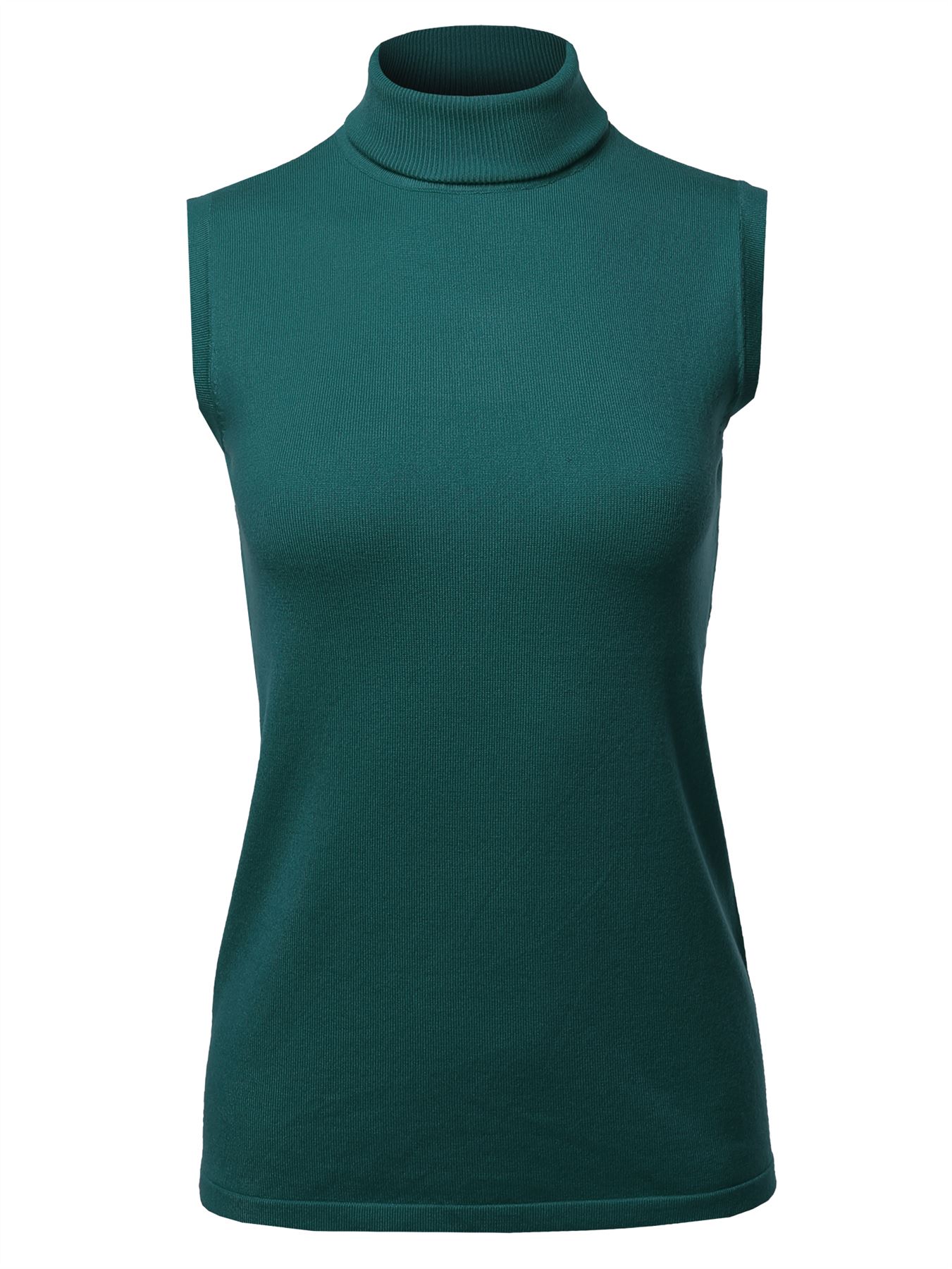 Top de suéter sin mangas cuello de tortuga viscosa - Imagen 65 de 67