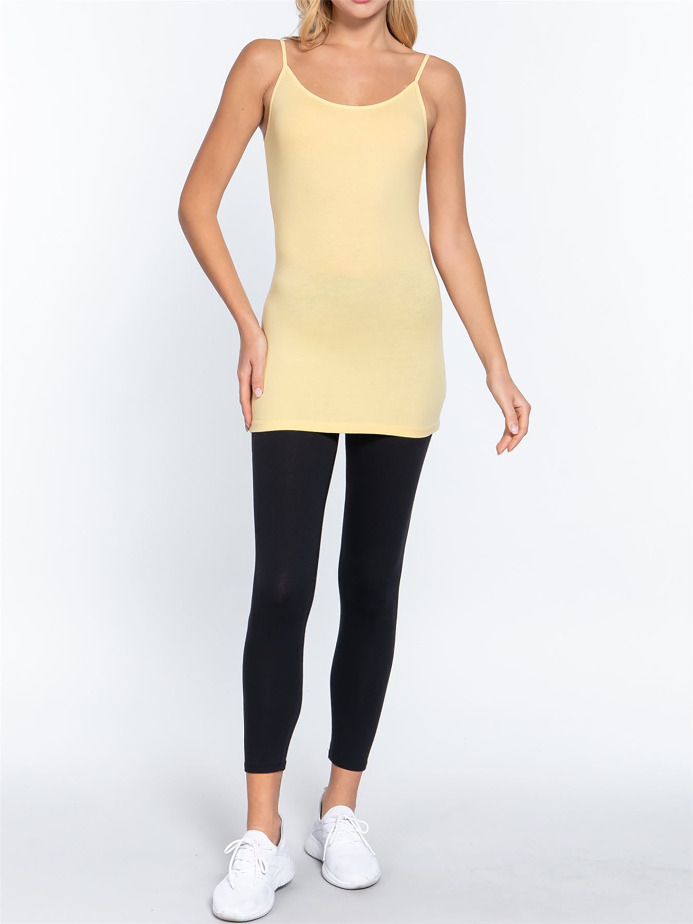 Basic Long Line Adjustable Spaghetti Strap Cami Tank Tops - Picture 117 of 150