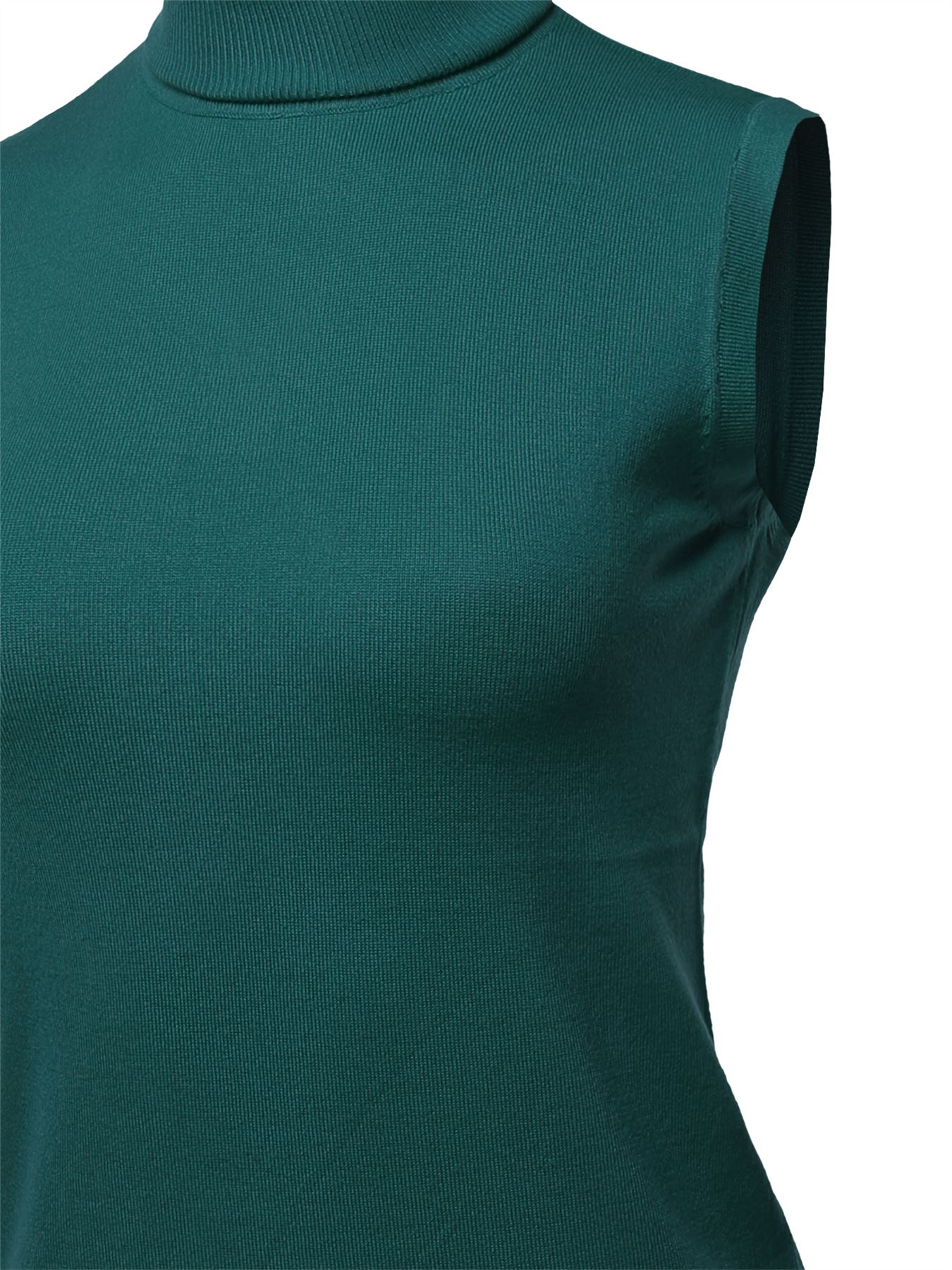 Top de suéter sin mangas cuello de tortuga viscosa - Imagen 67 de 67