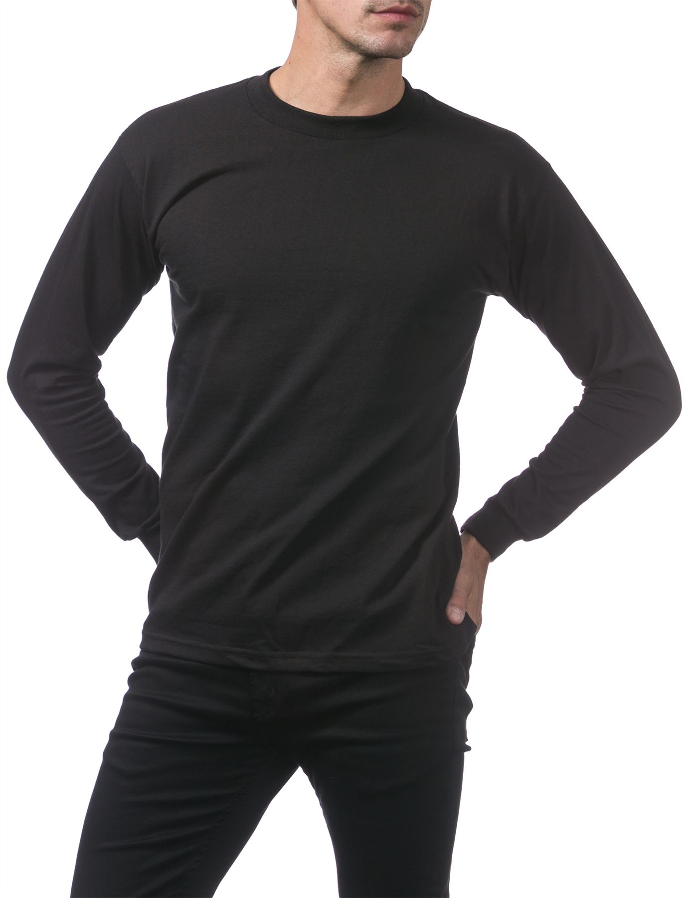 Pro Club Heavyweight Cotton Long Sleeve Crew Neck T-shirt - Picture 4 of 90