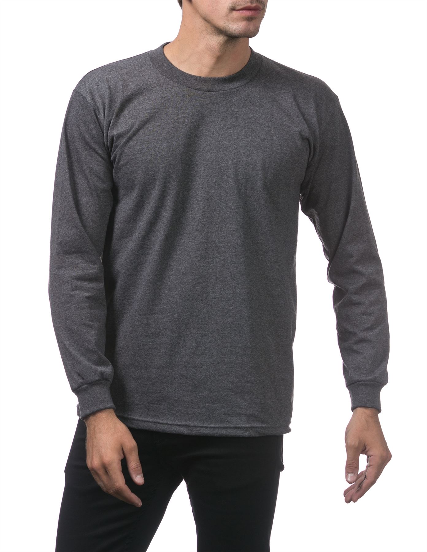 Pro Club Heavyweight Cotton Long Sleeve Crew Neck T-shirt - Picture 18 of 90