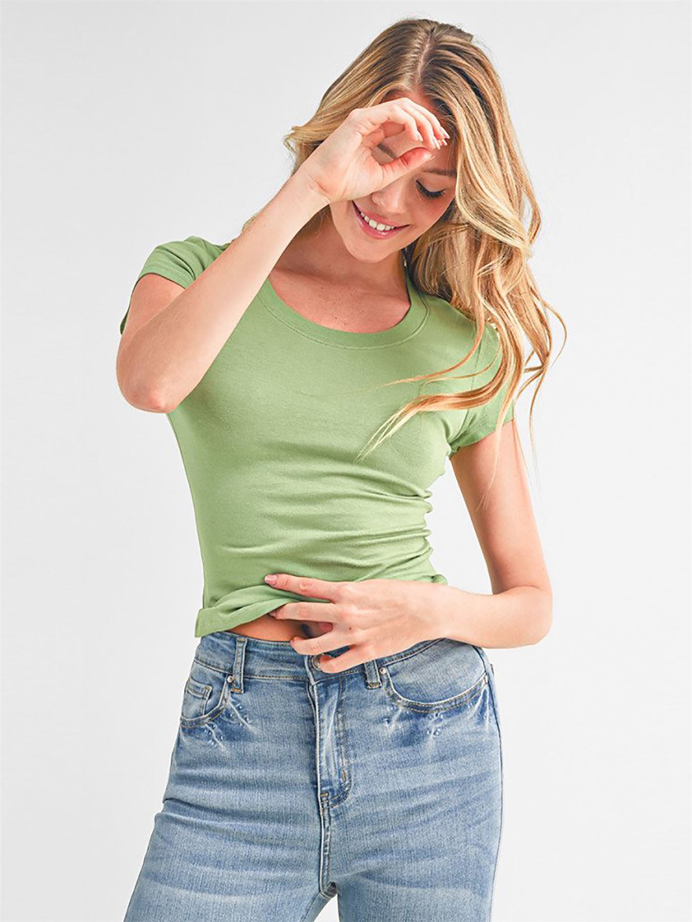 Round Neck Short Sleeve Top Shirts - Picture 11 of 22