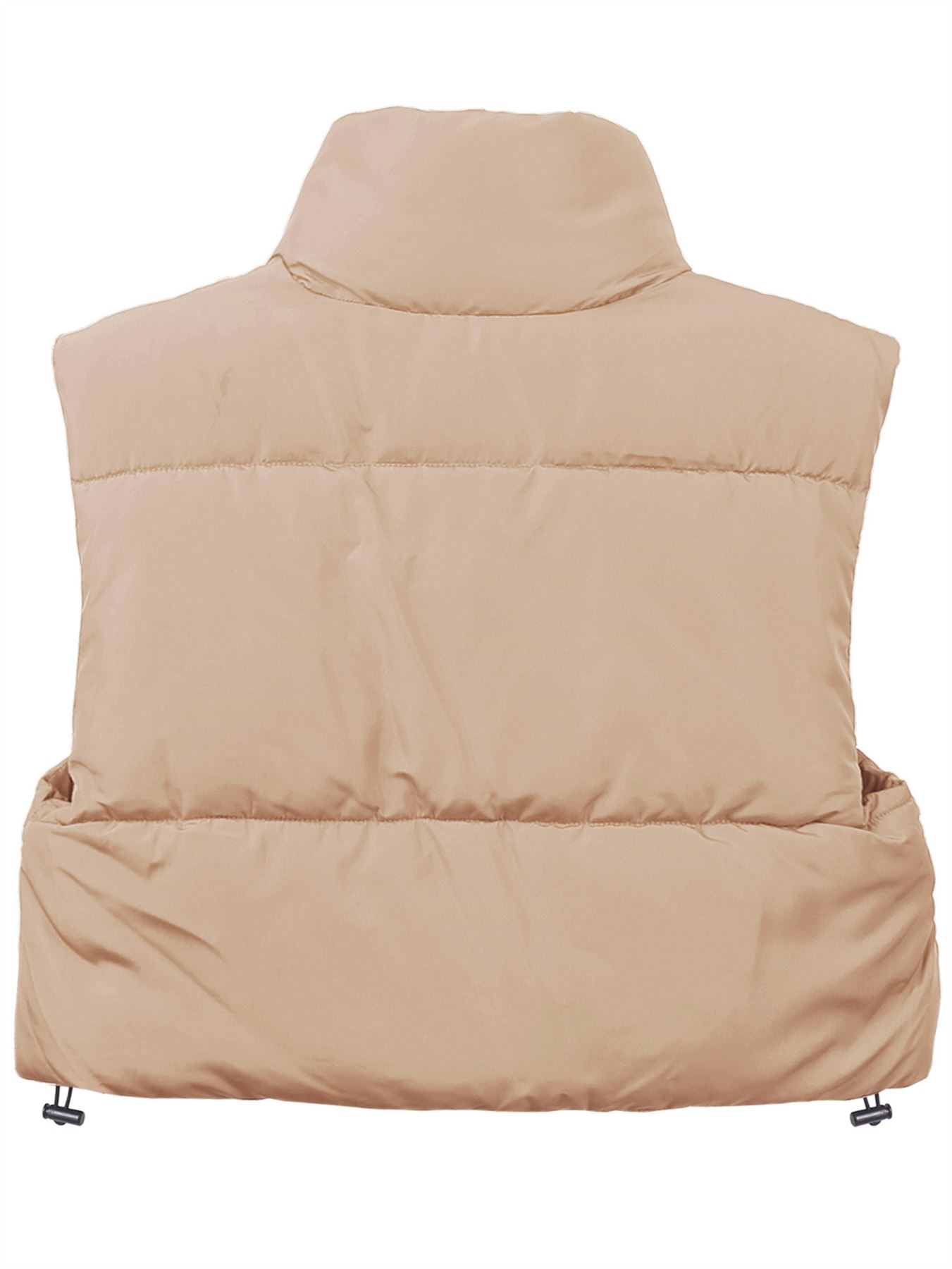 Crop Lightweight Sleeveless Warm Padded Outerwear Puffer Vest - Picture 15 of 41