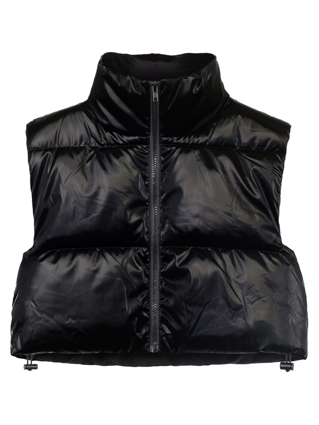 Crop Lightweight Sleeveless Warm Padded Outerwear Puffer Vest - Picture 30 of 41