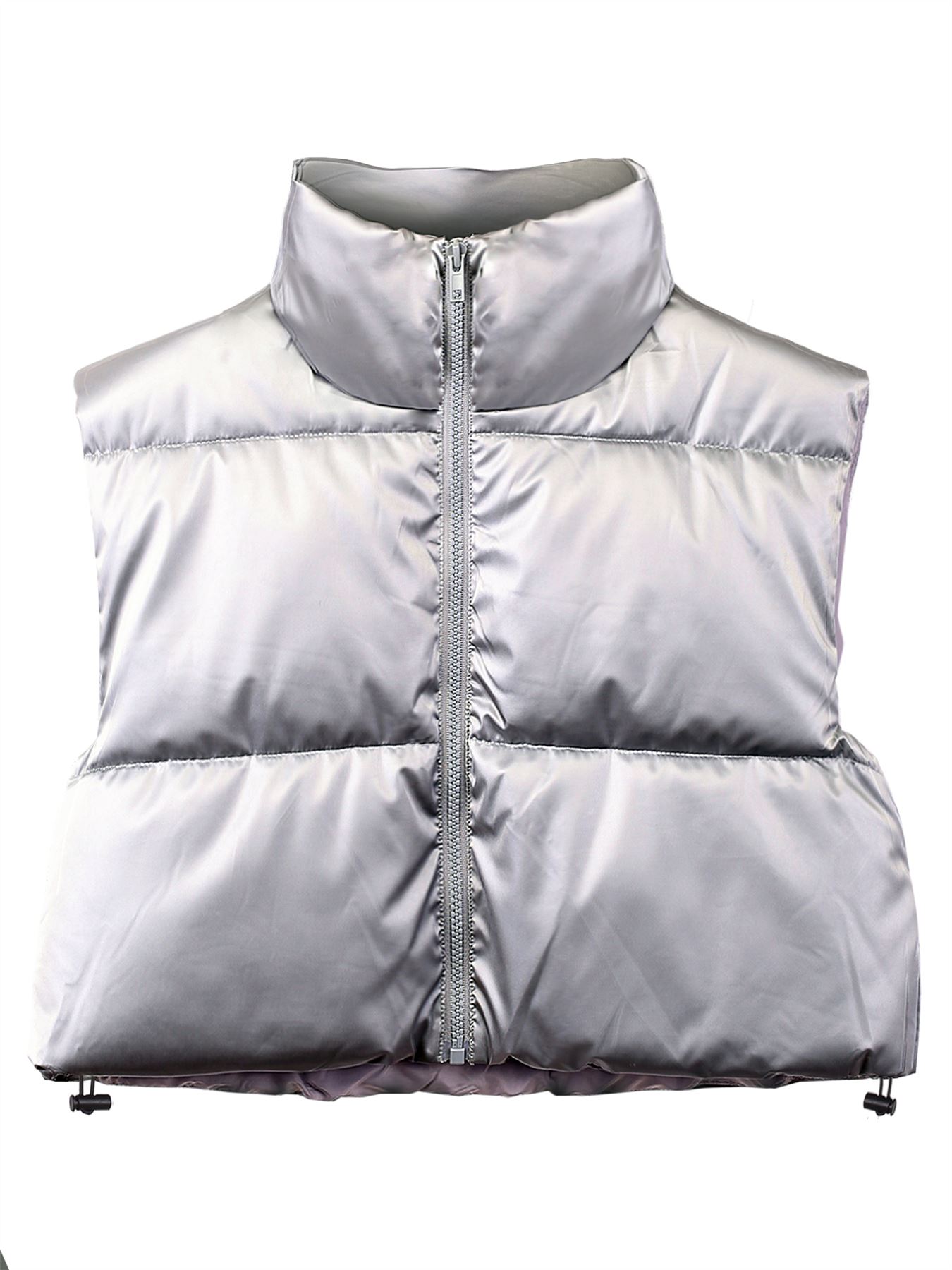 Crop Lightweight Sleeveless Warm Padded Outerwear Puffer Vest - Picture 34 of 41