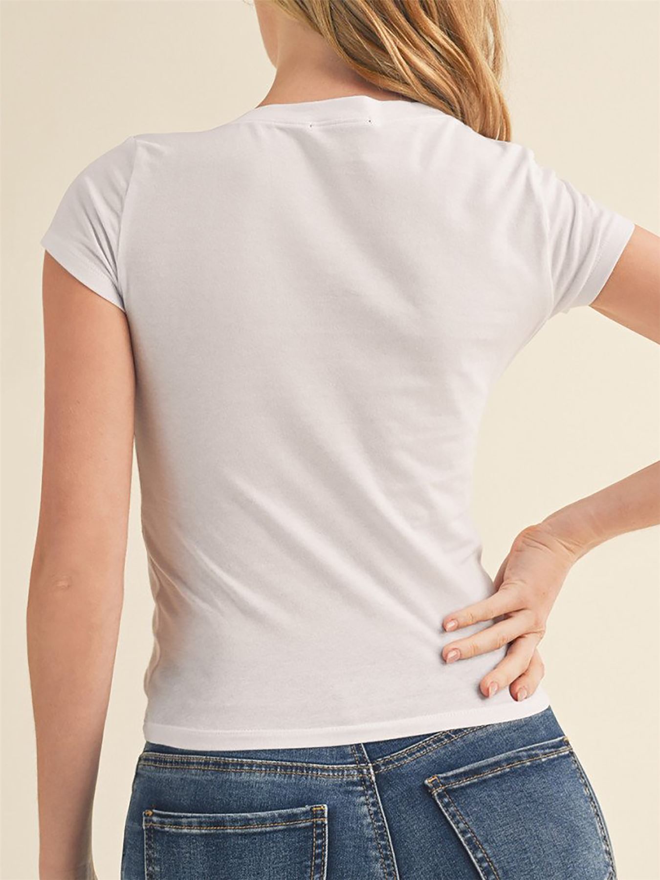 Round Neck Short Sleeve Top Shirts - Picture 22 of 22