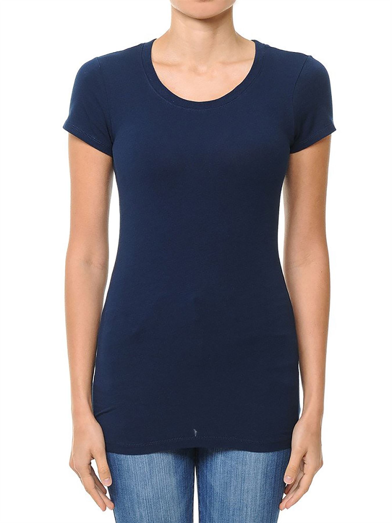 Crew Neck Short Sleeve Basic Top Shirts - Picture 15 of 21