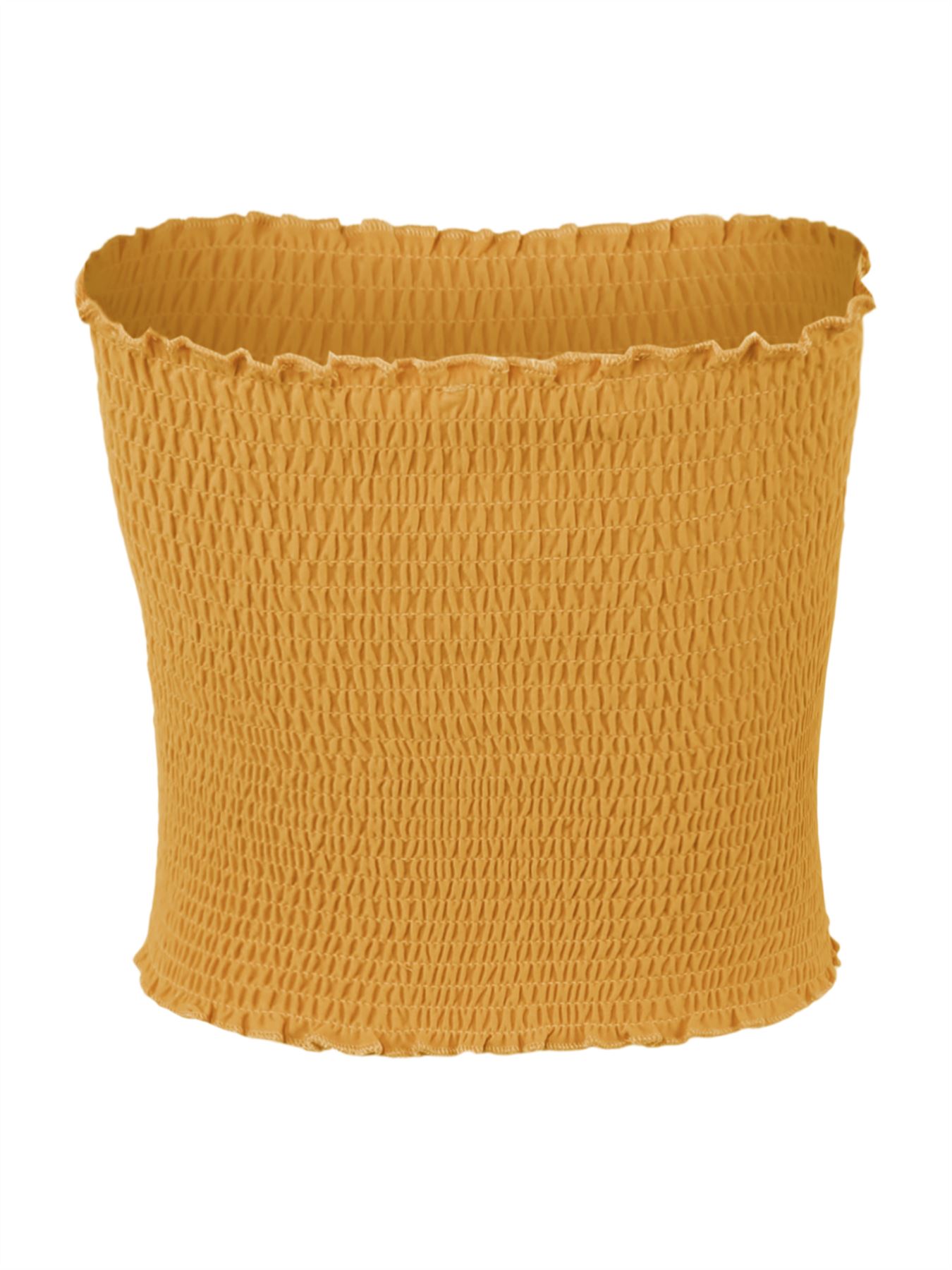 Sexy Fitted Strapless Cotton Smocked Tube Crop Tops - Picture 57 of 116