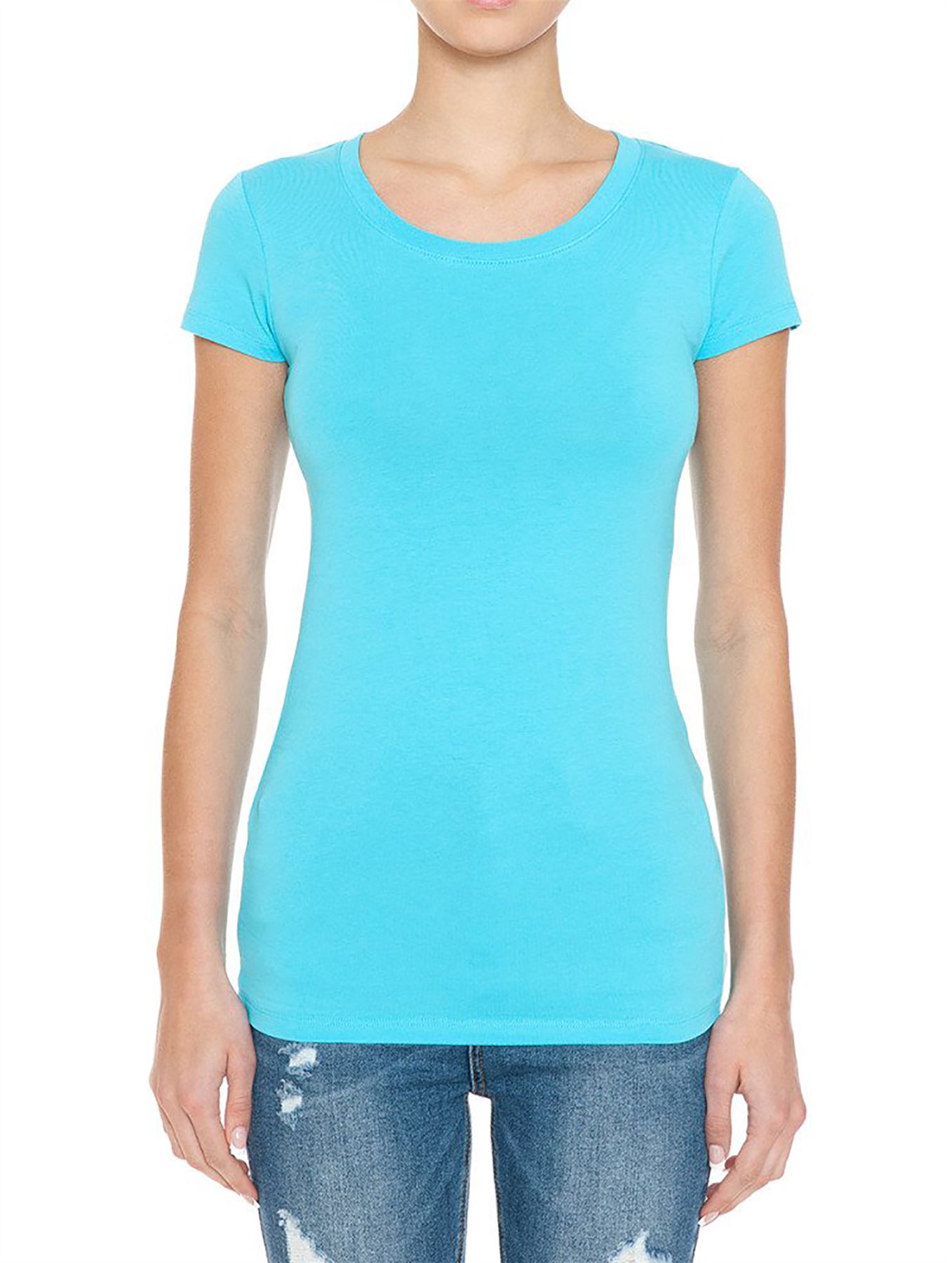 Crew Neck Short Sleeve Basic Top Shirts - Picture 16 of 21