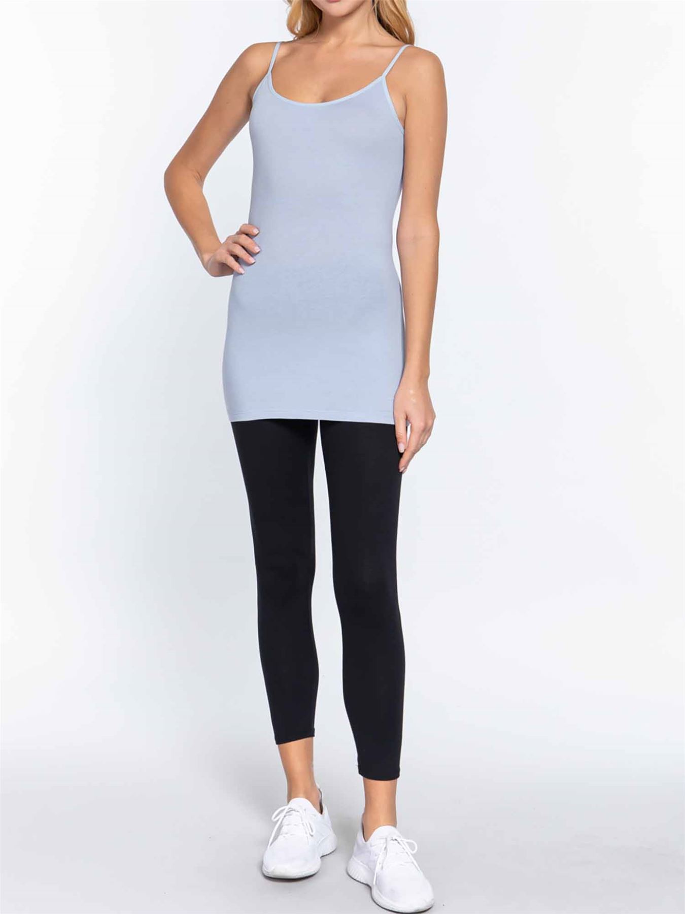 Basic Long Line Adjustable Spaghetti Strap Cami Tank Tops - Picture 141 of 150