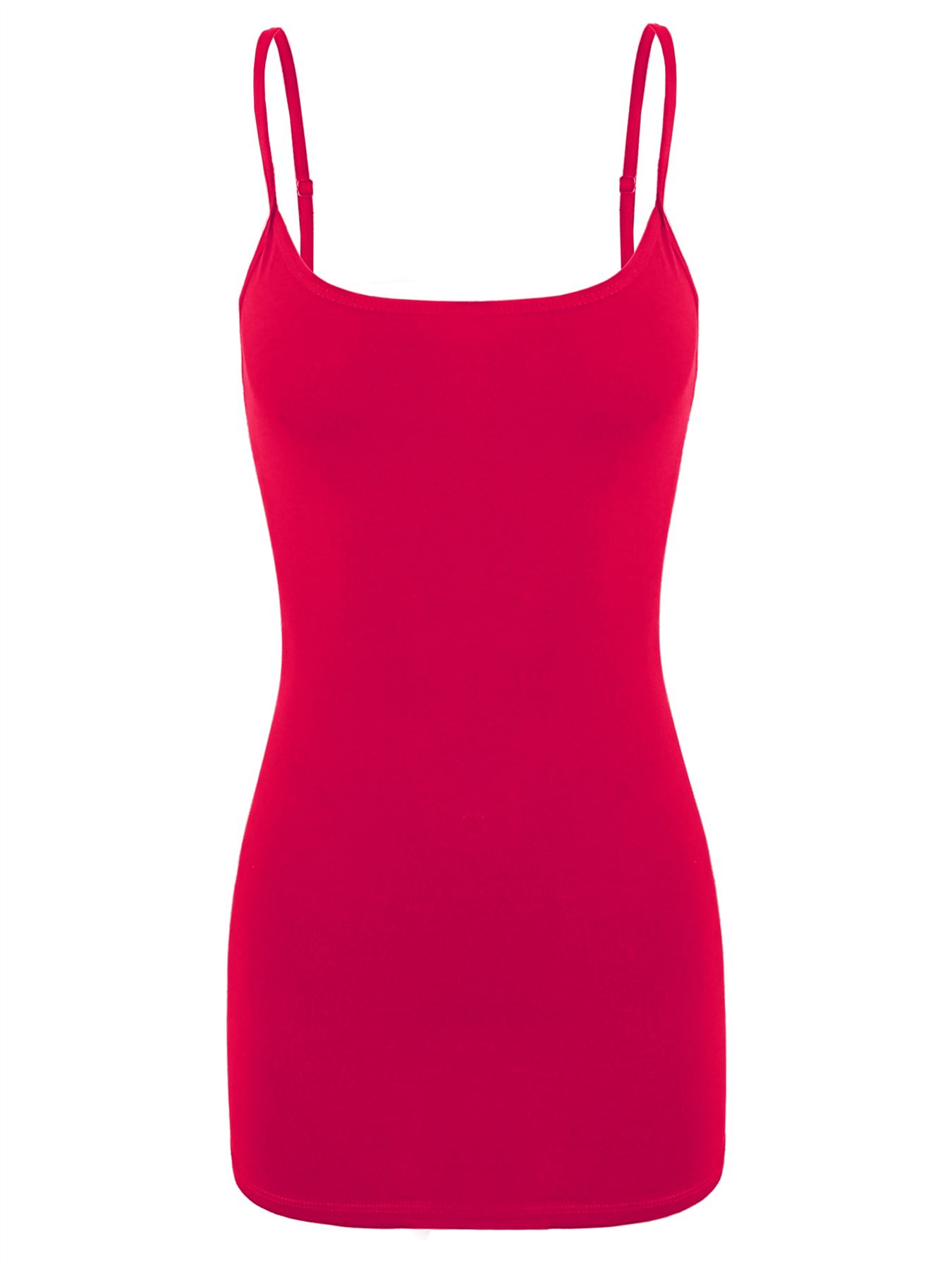 Basic Long Line Adjustable Spaghetti Strap Cami Tank Tops - Picture 46 of 150