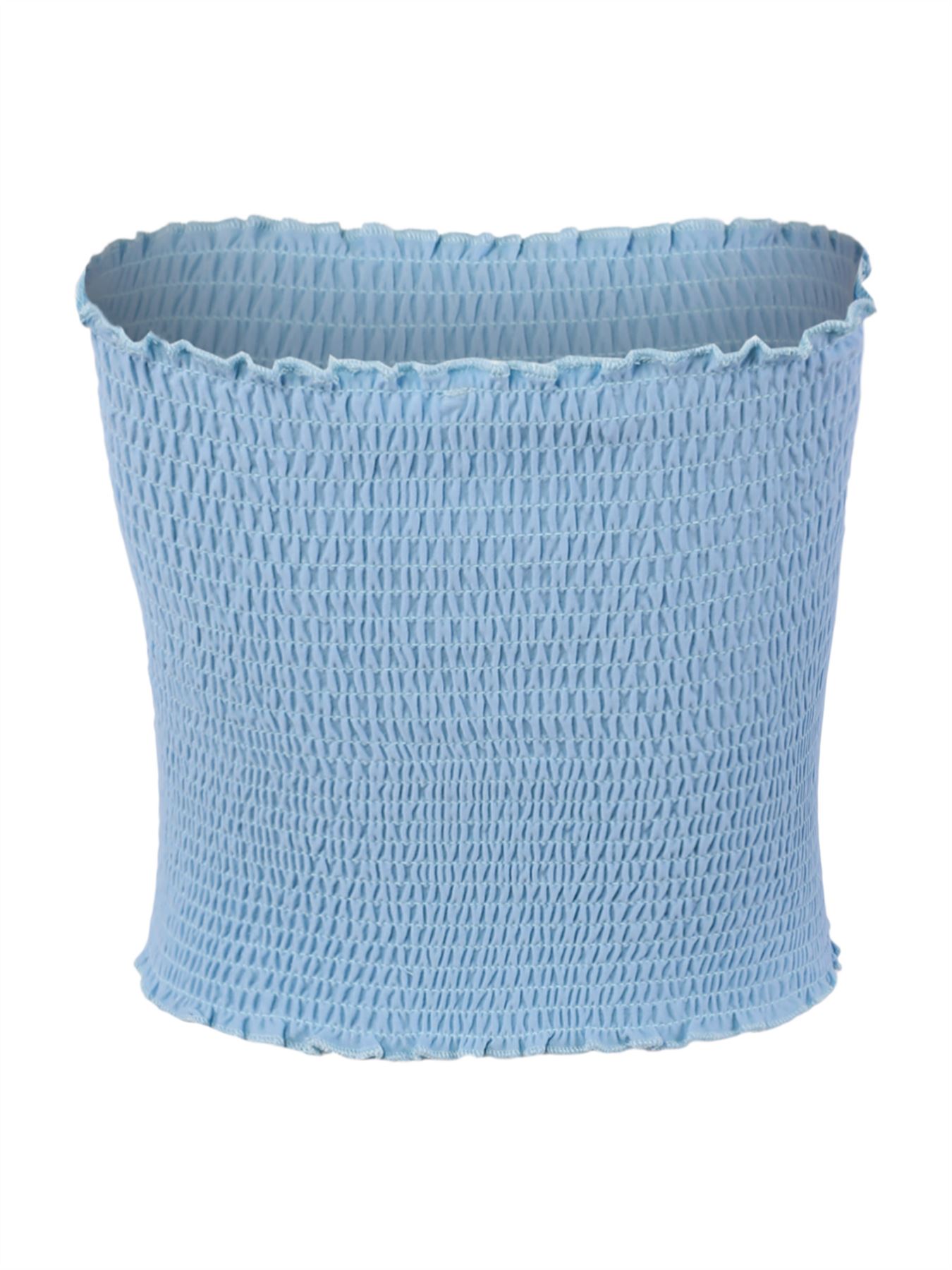 Sexy Fitted Strapless Cotton Smocked Tube Crop Tops - Picture 13 of 116