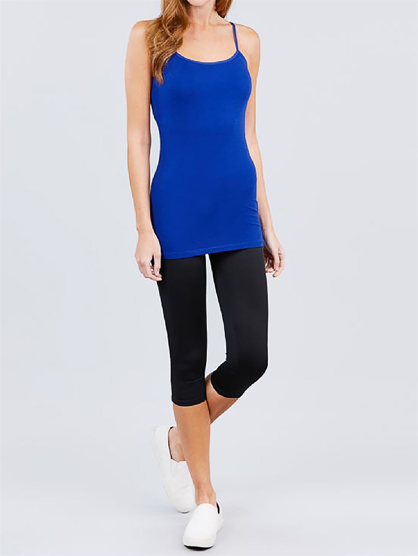 Basic Long Line Adjustable Spaghetti Strap Cami Tank Tops - Picture 97 of 150
