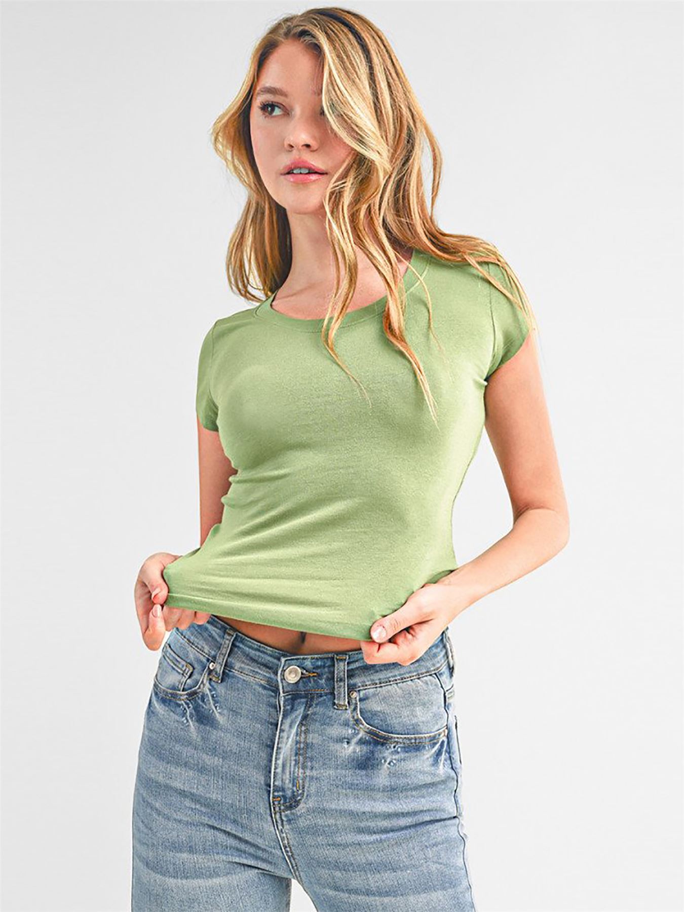 Round Neck Short Sleeve Top Shirts - Picture 10 of 22
