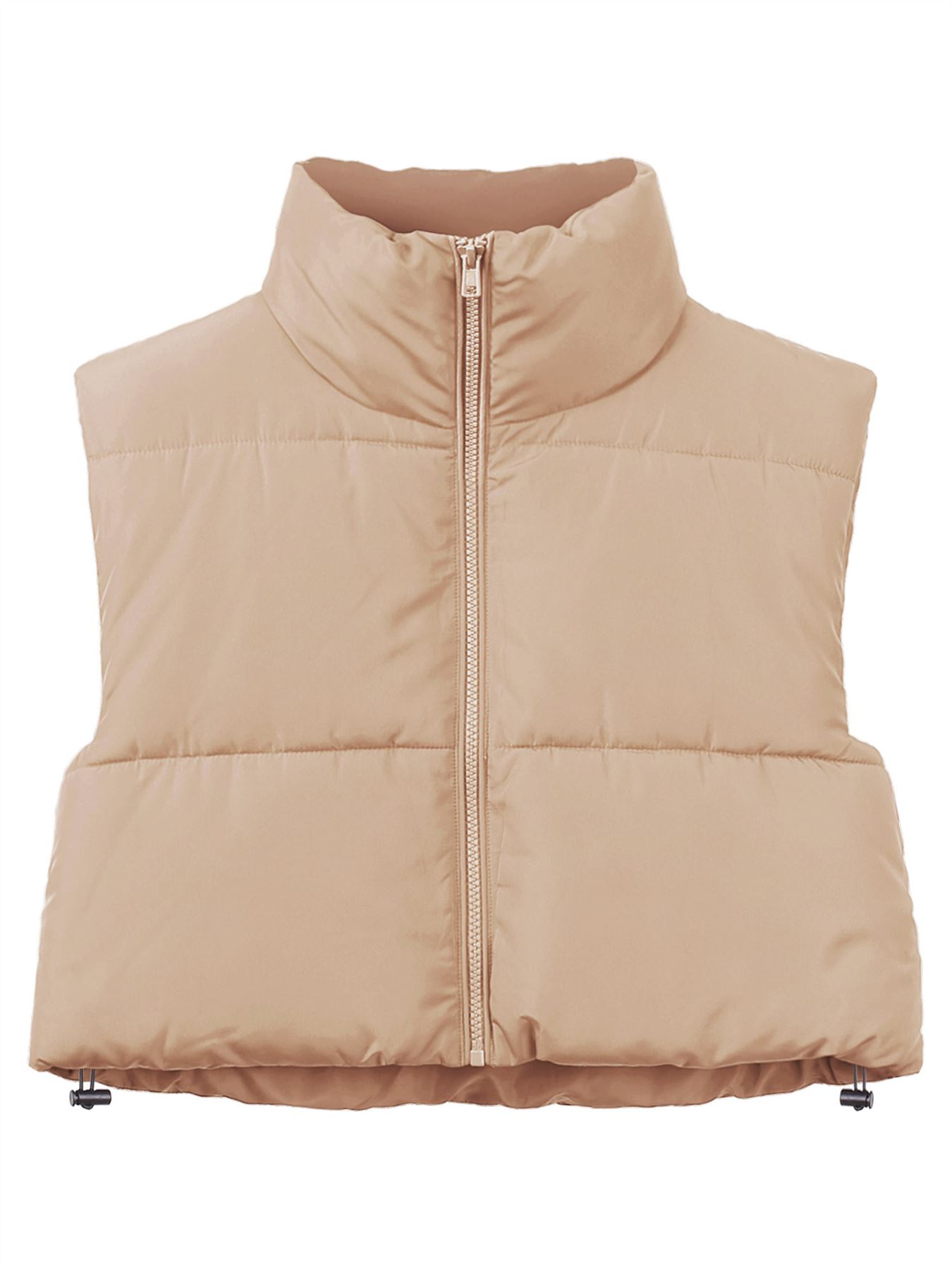 Crop Lightweight Sleeveless Warm Padded Outerwear Puffer Vest - Picture 14 of 41